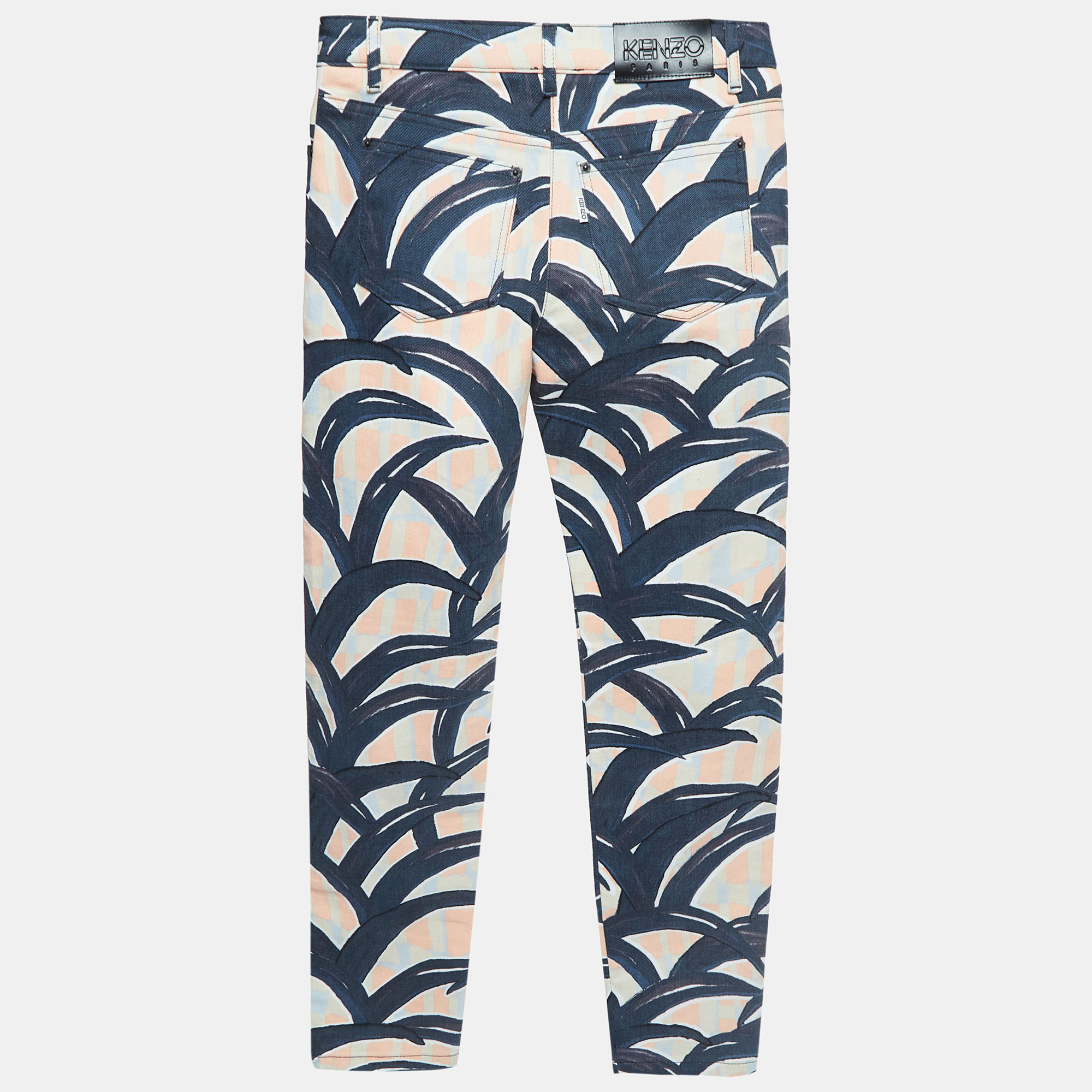 Kenzo Multicolor Printed Denim Skinny Jeans S Waist 29