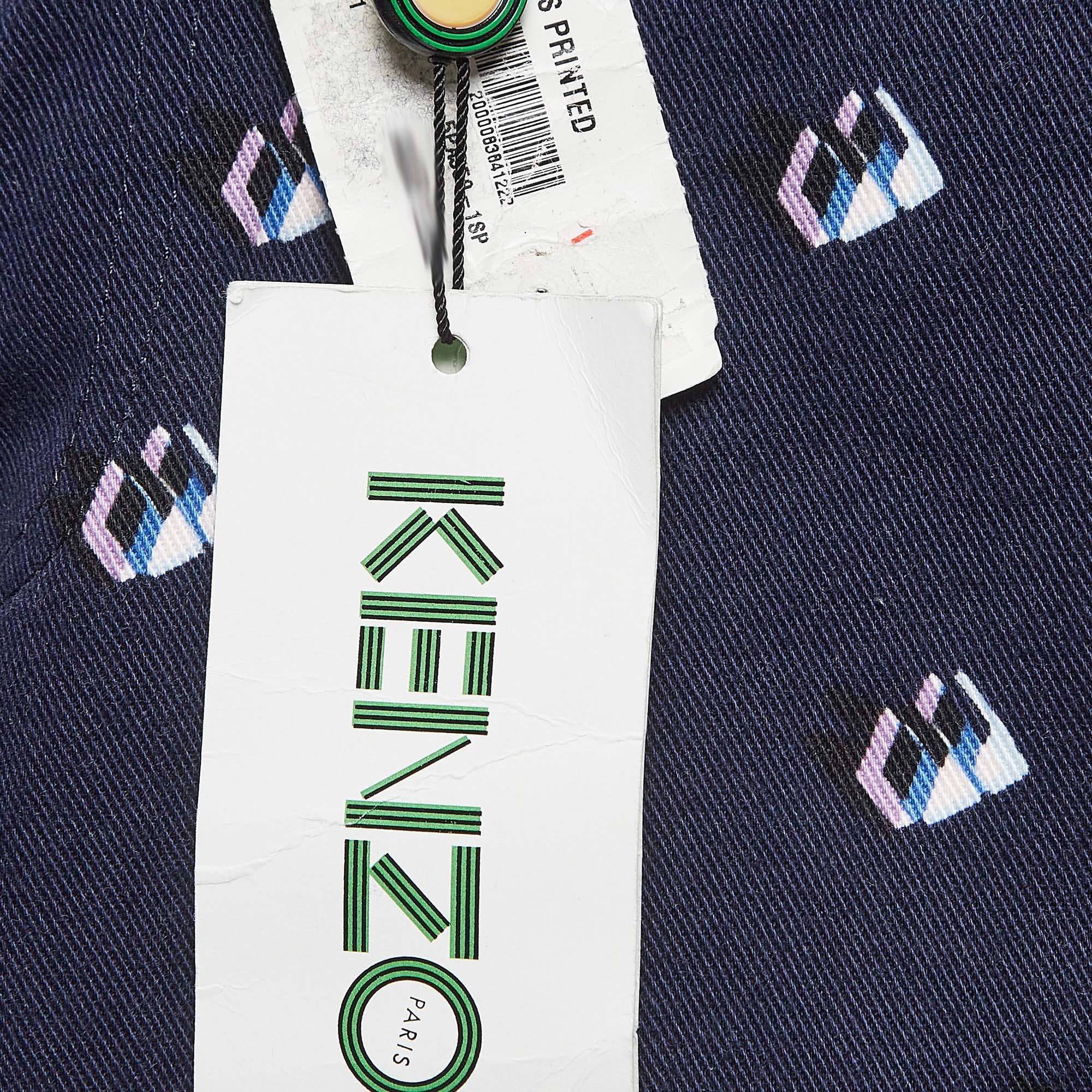 Kenzo Navy Blue Printed Denim Jeans M Waist 30