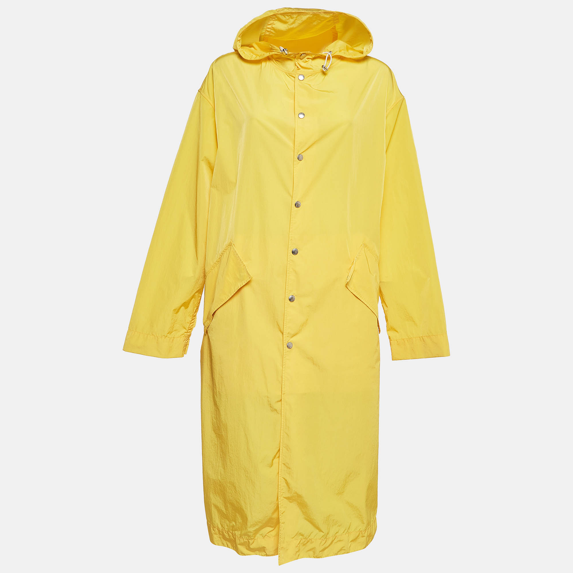 Kenzo yellow embroidered nylon rain coat s