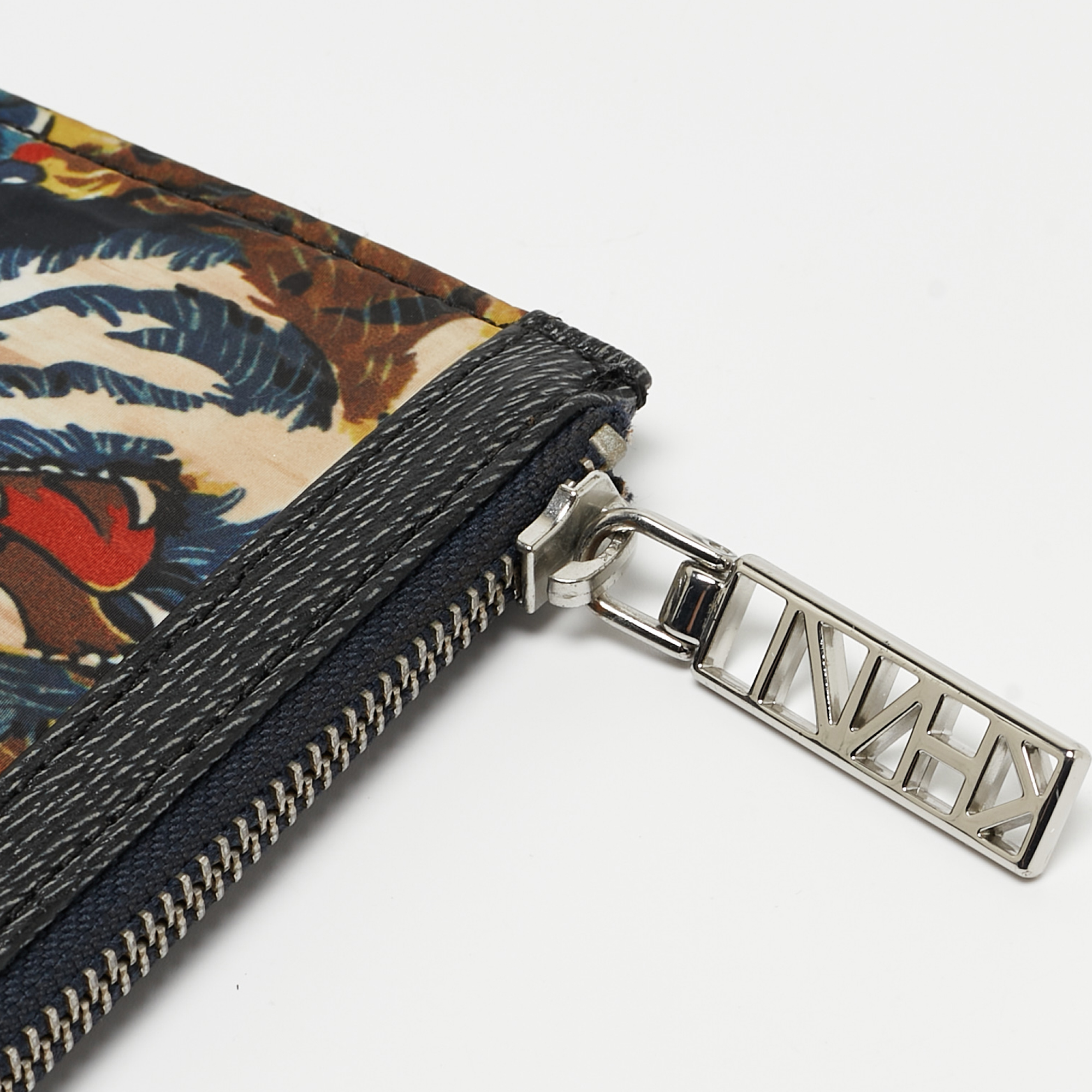 Kenzo Multicolor Printed Nylon Flying Tiger Zip Pouch