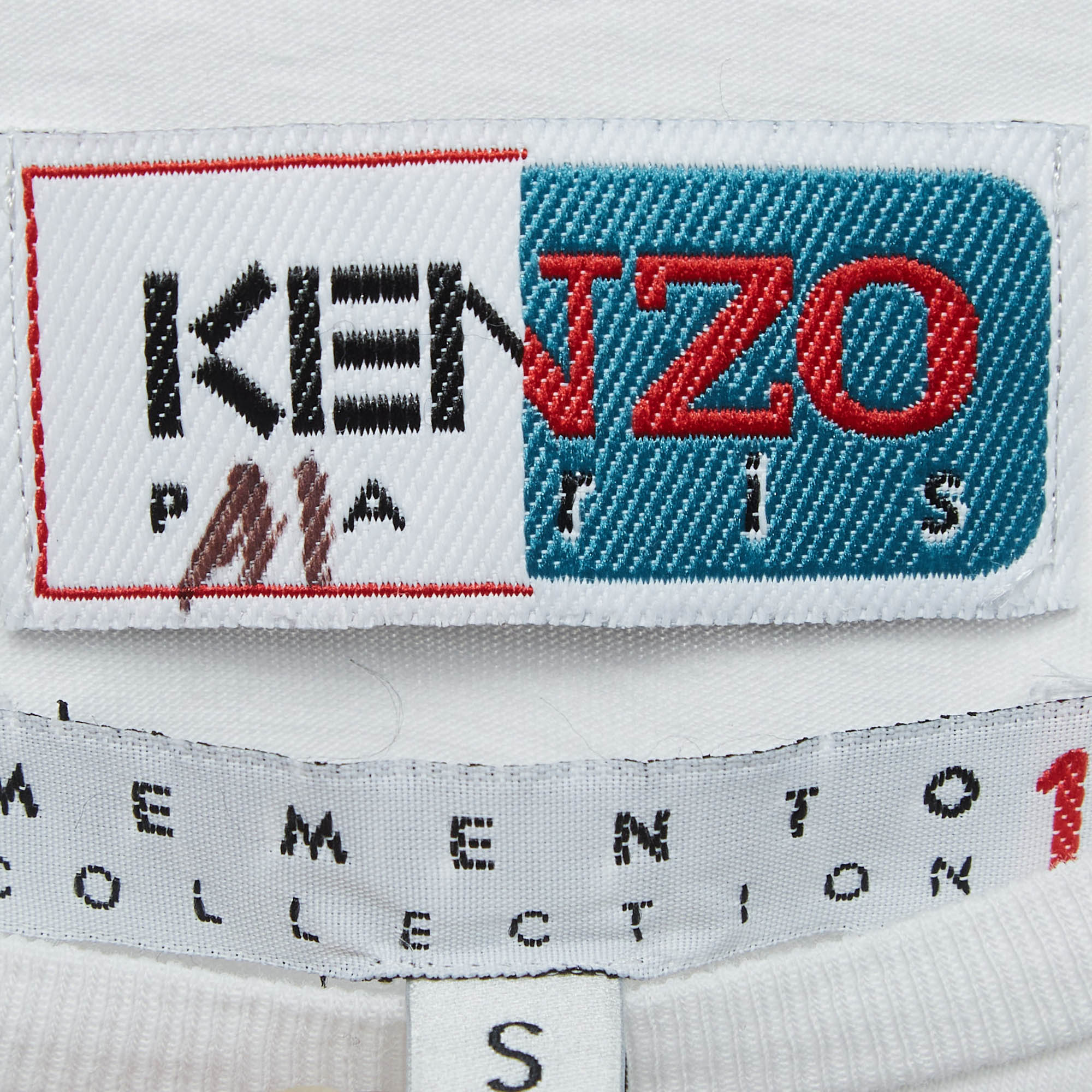 Kenzo White Animal Printed Cotton Knit T-Shirt S