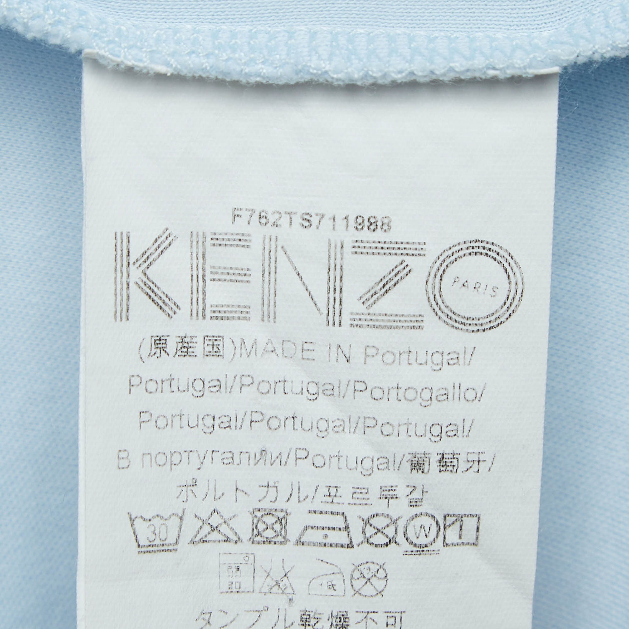 Kenzo Blue Printed Cotton Knit Tshirt S