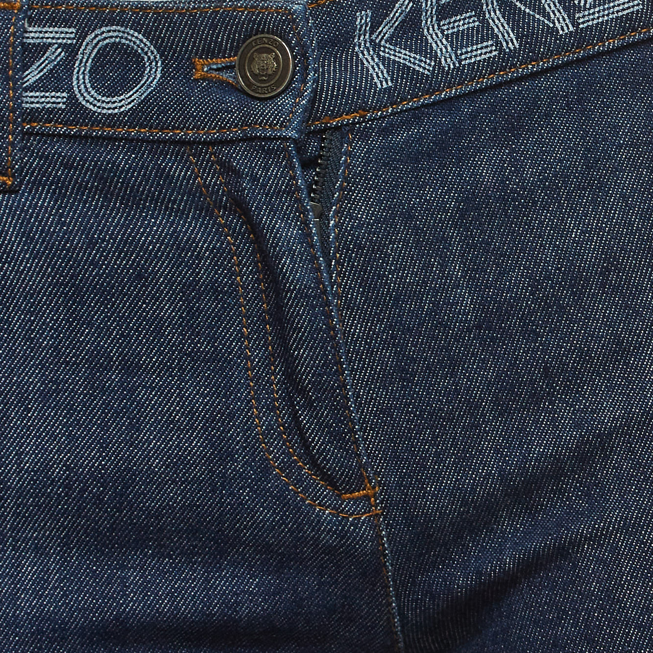 Kenzo Blue Logo Printed Denim Jeans S Waist 30