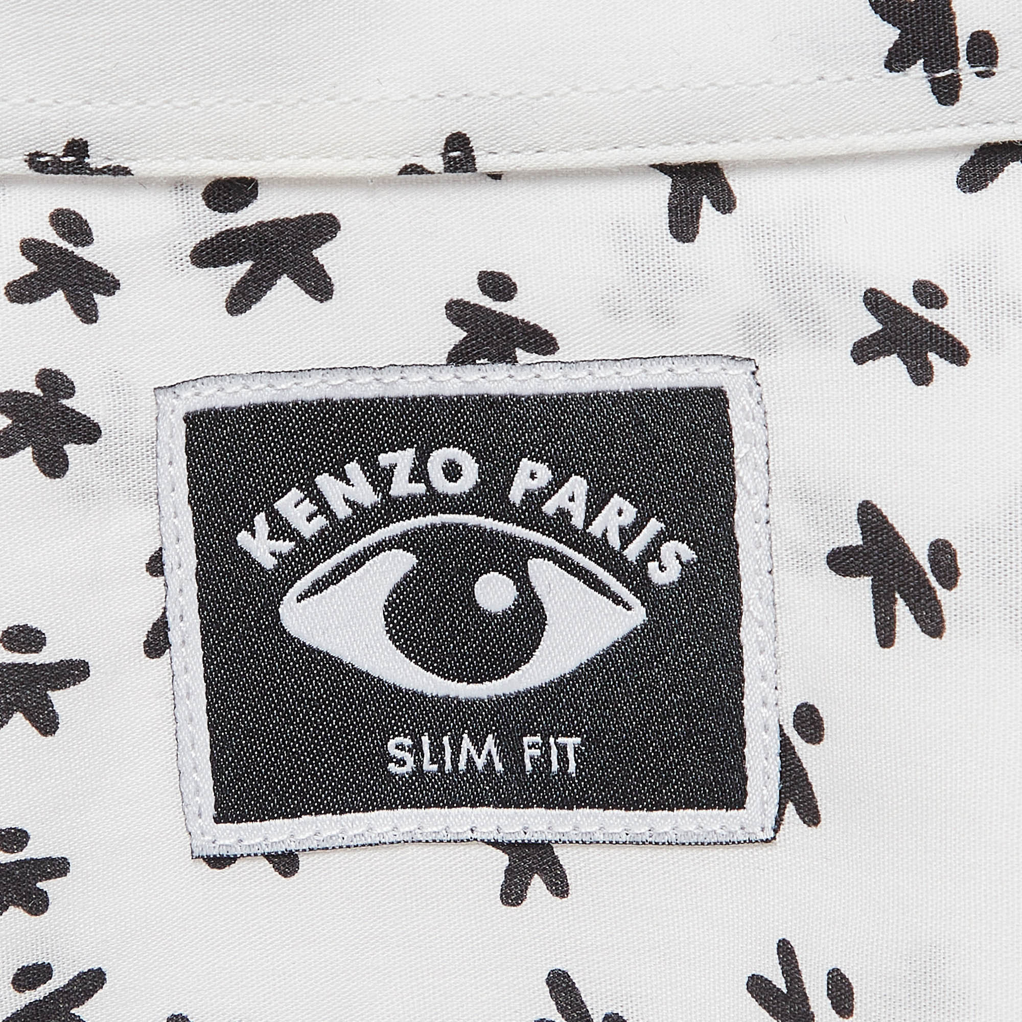 Kenzo White All-Over Print Cotton Shirt L