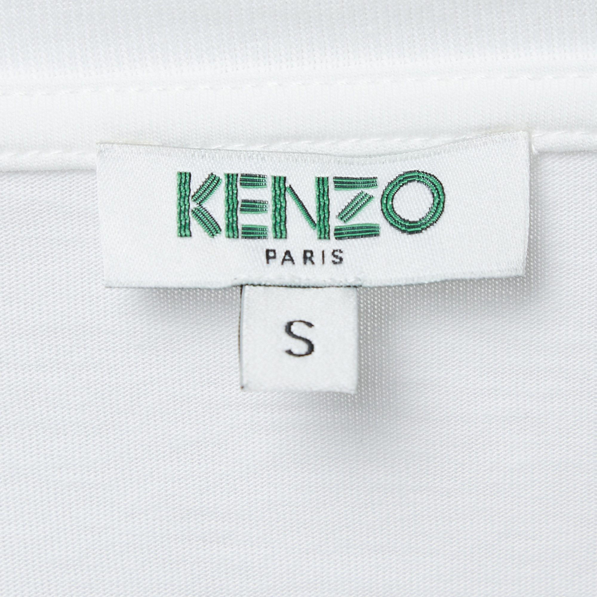 Kenzo White Printed Cotton Jersey T-Shirt S