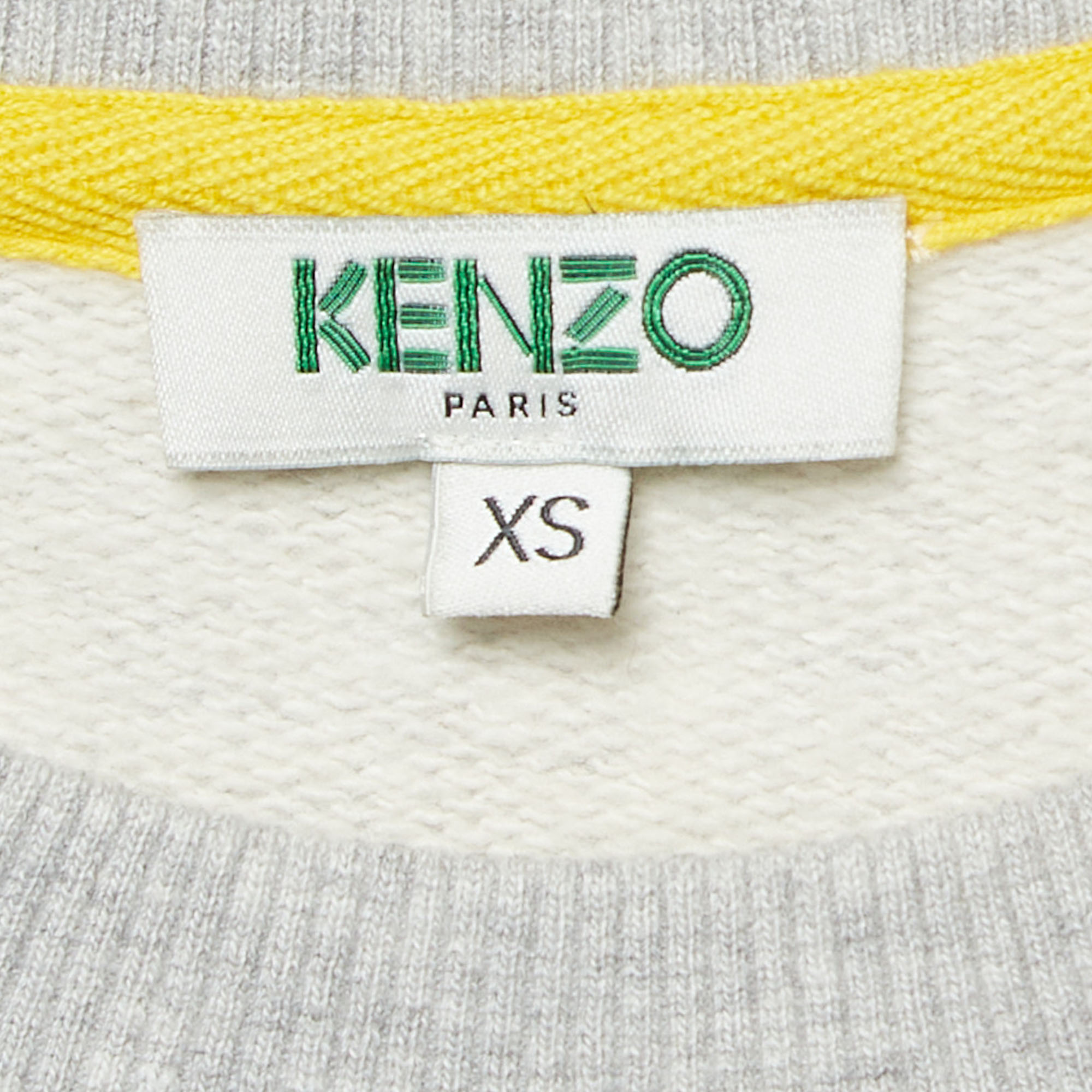 Kenzo Grey Tiger Applique Cotton Sweatshirt XS