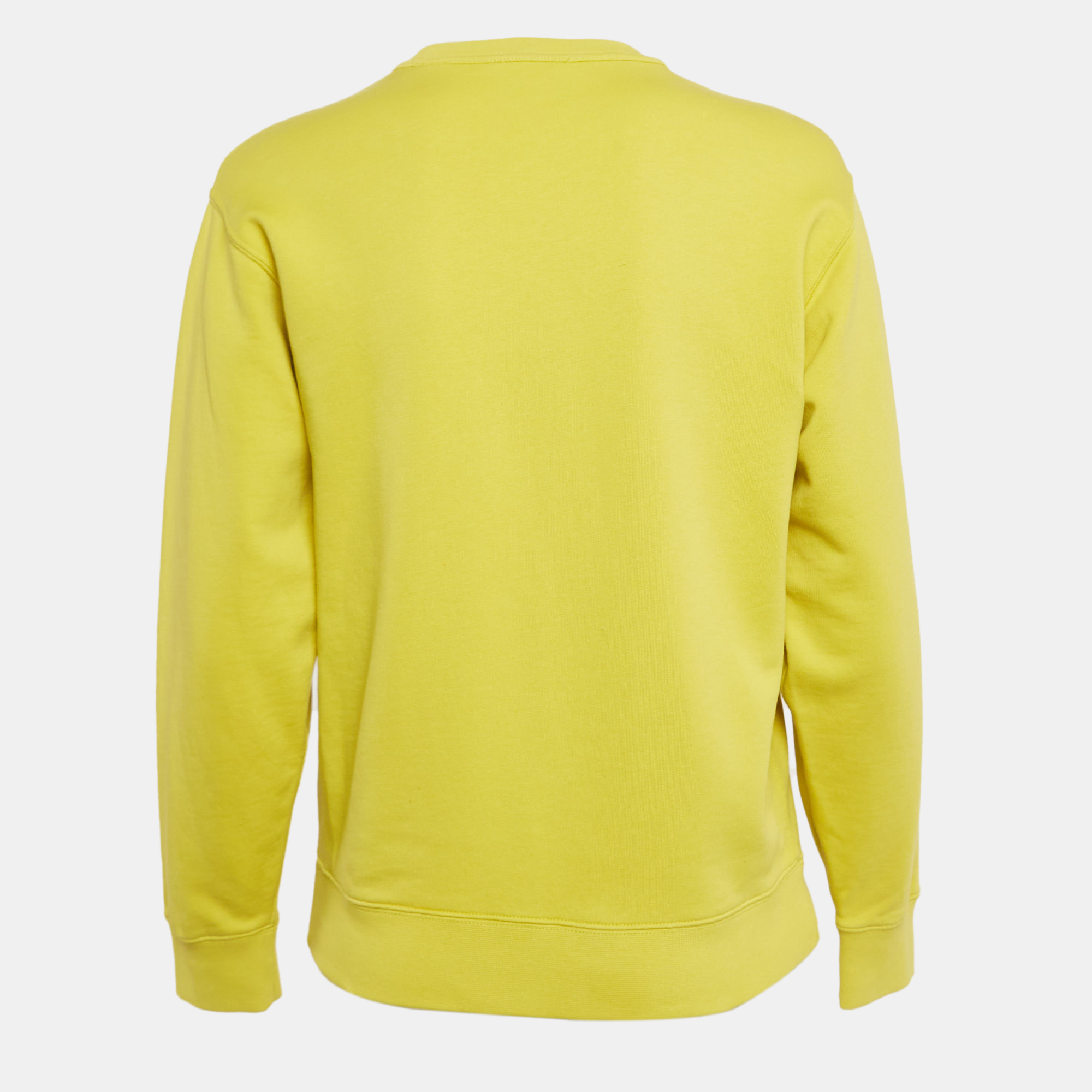 Kenzo Yellow Tiger Applique Cotton Knit Sweatshirt S