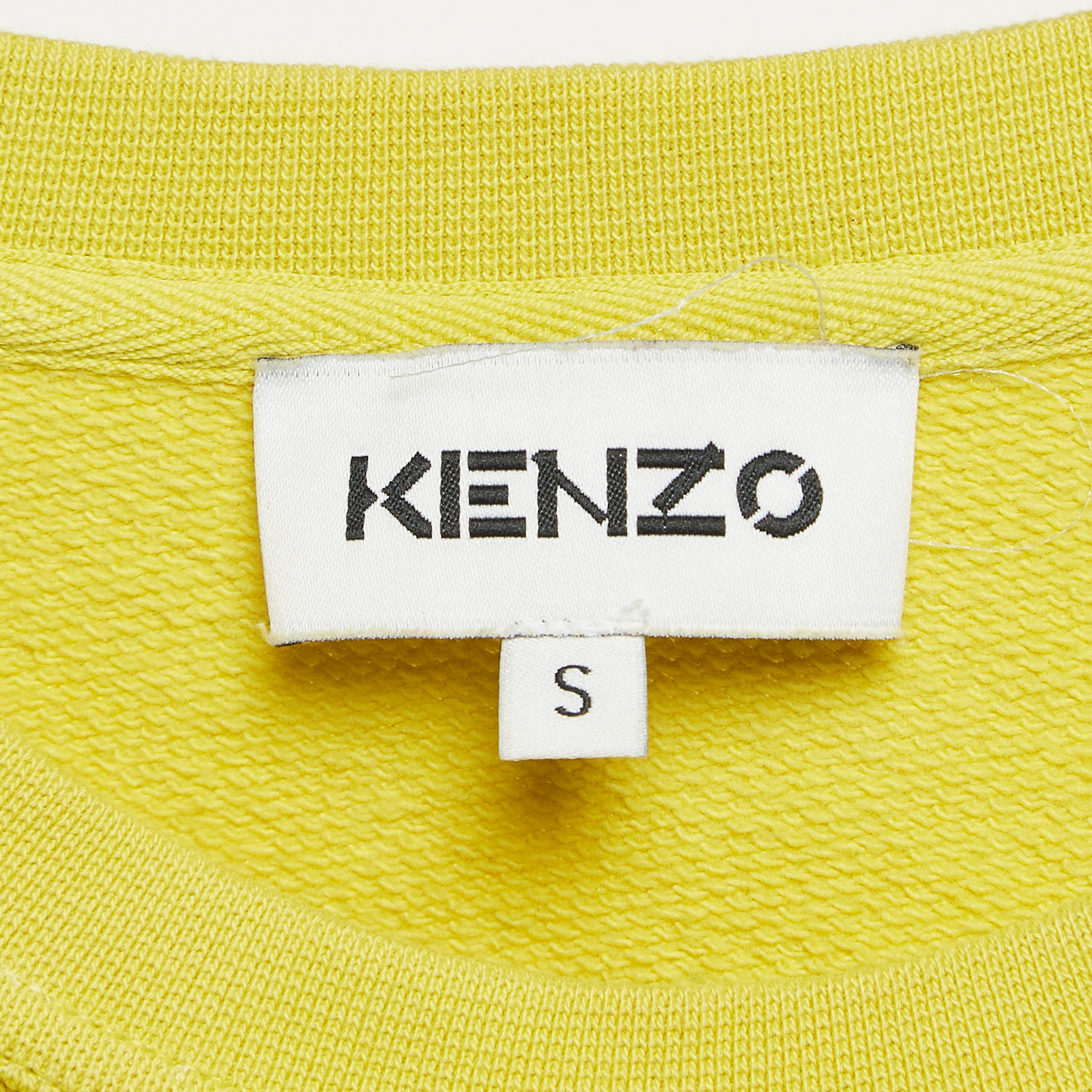 Kenzo Yellow Tiger Applique Cotton Knit Sweatshirt S