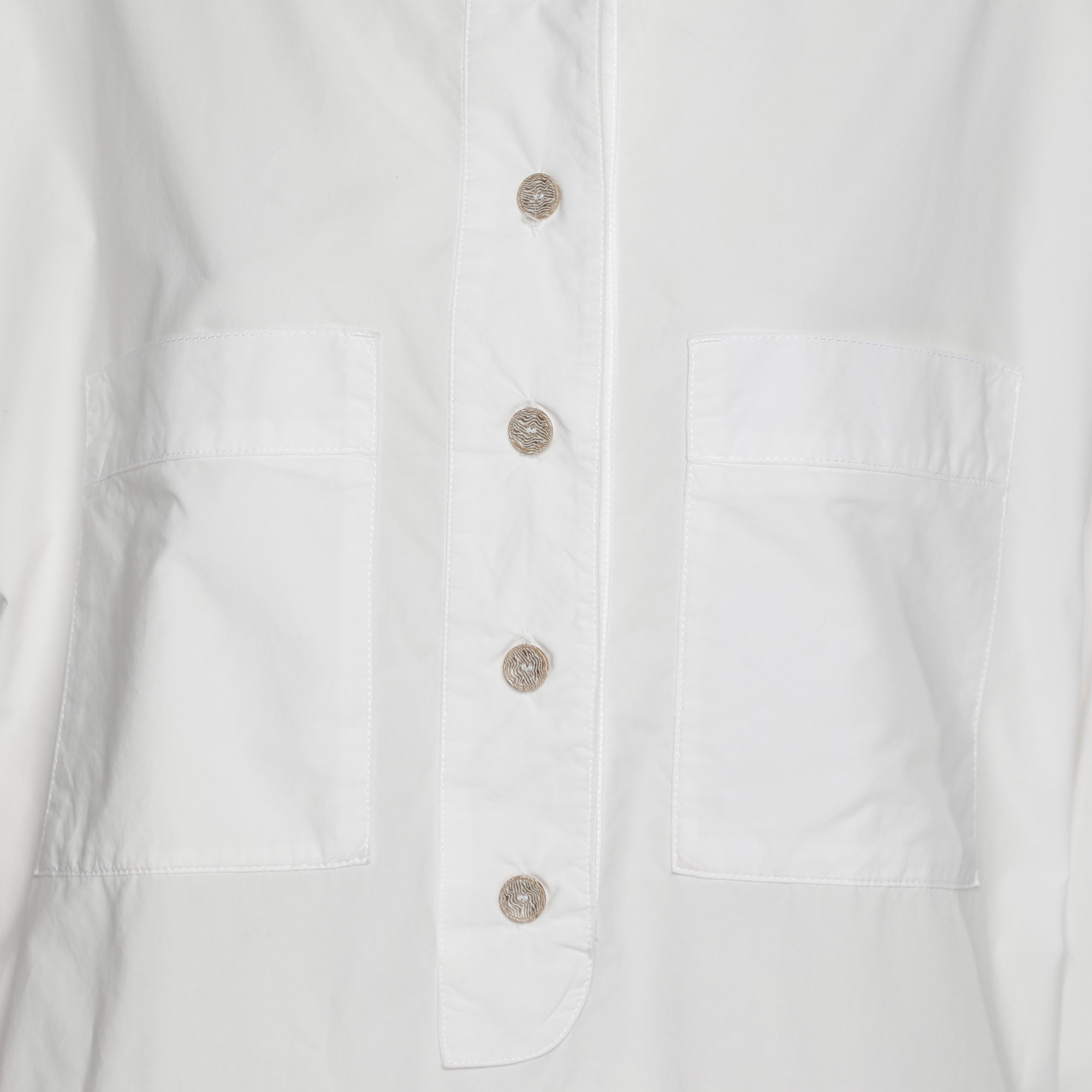 Kenzo White Cotton Long Sleeve Shirt M