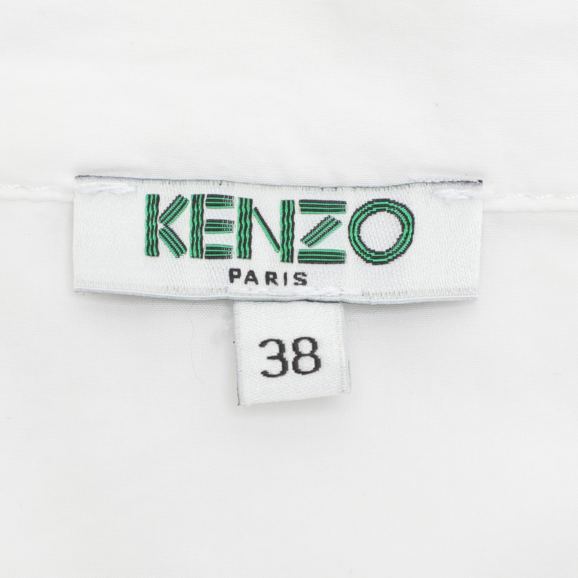 Kenzo White Cotton Long Sleeve Shirt M