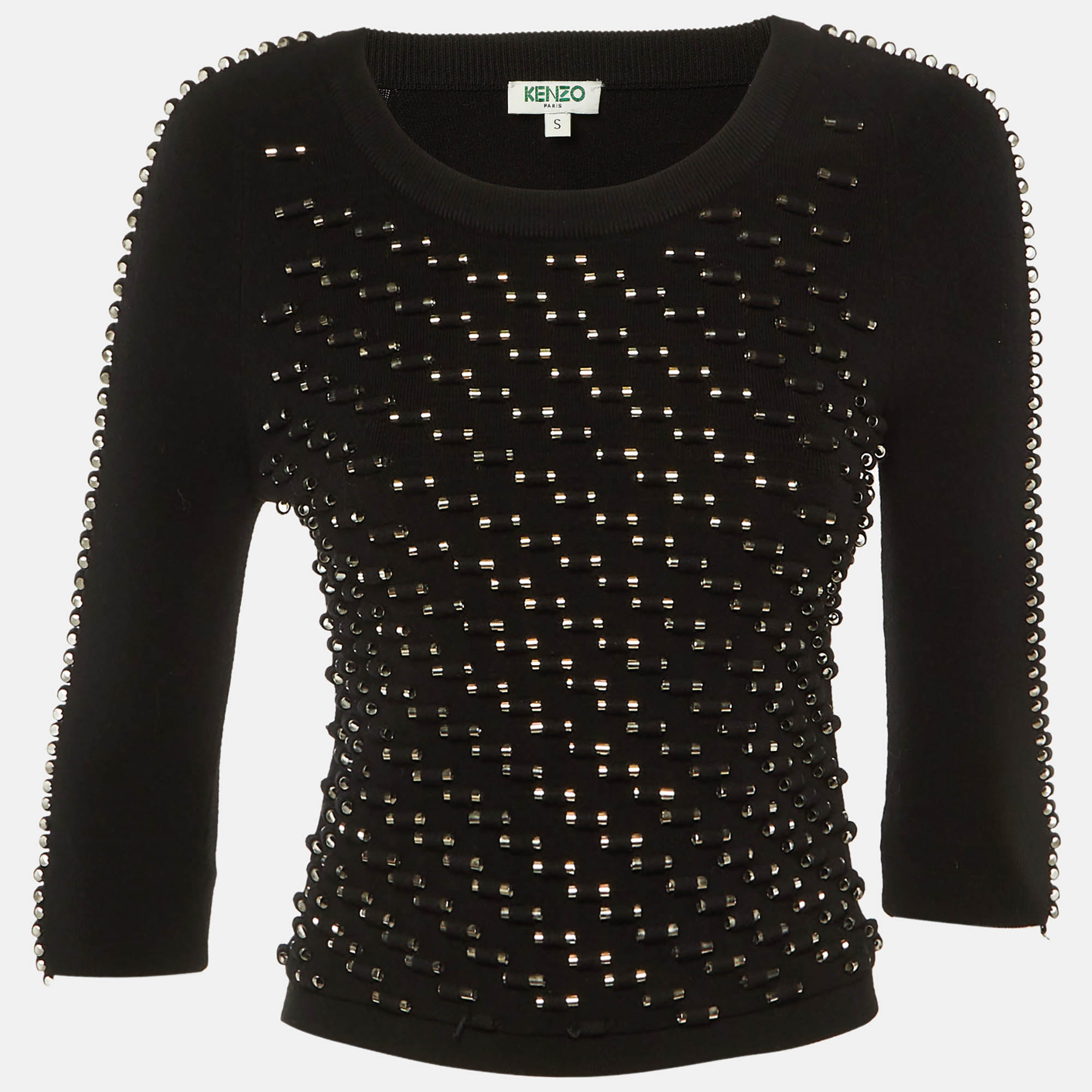 Kenzo Black Knit Studded Long Sleeve Top S
Kenzo Black Knit Studded Long Sleeve Top S