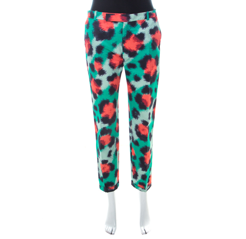 

Kenzo Multicolor Scribble Print Motif Cotton Blend Tapered Trousers