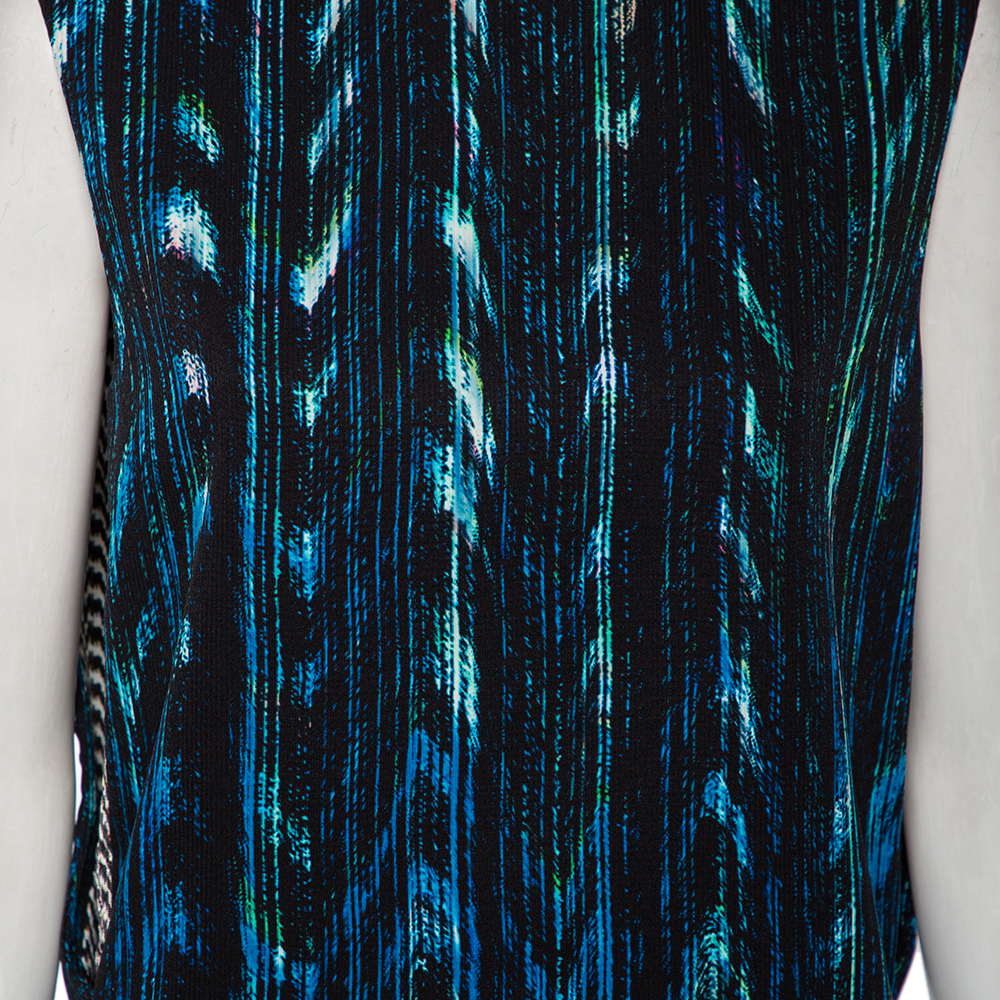 Kenzo Multicolor Printed Textured Sleeveless Top S