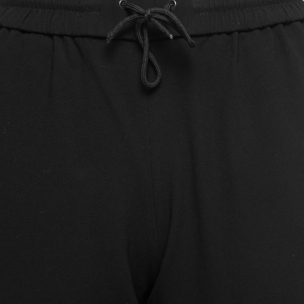 Kenzo Black Crepe Side Stripe Detail Track Pants S