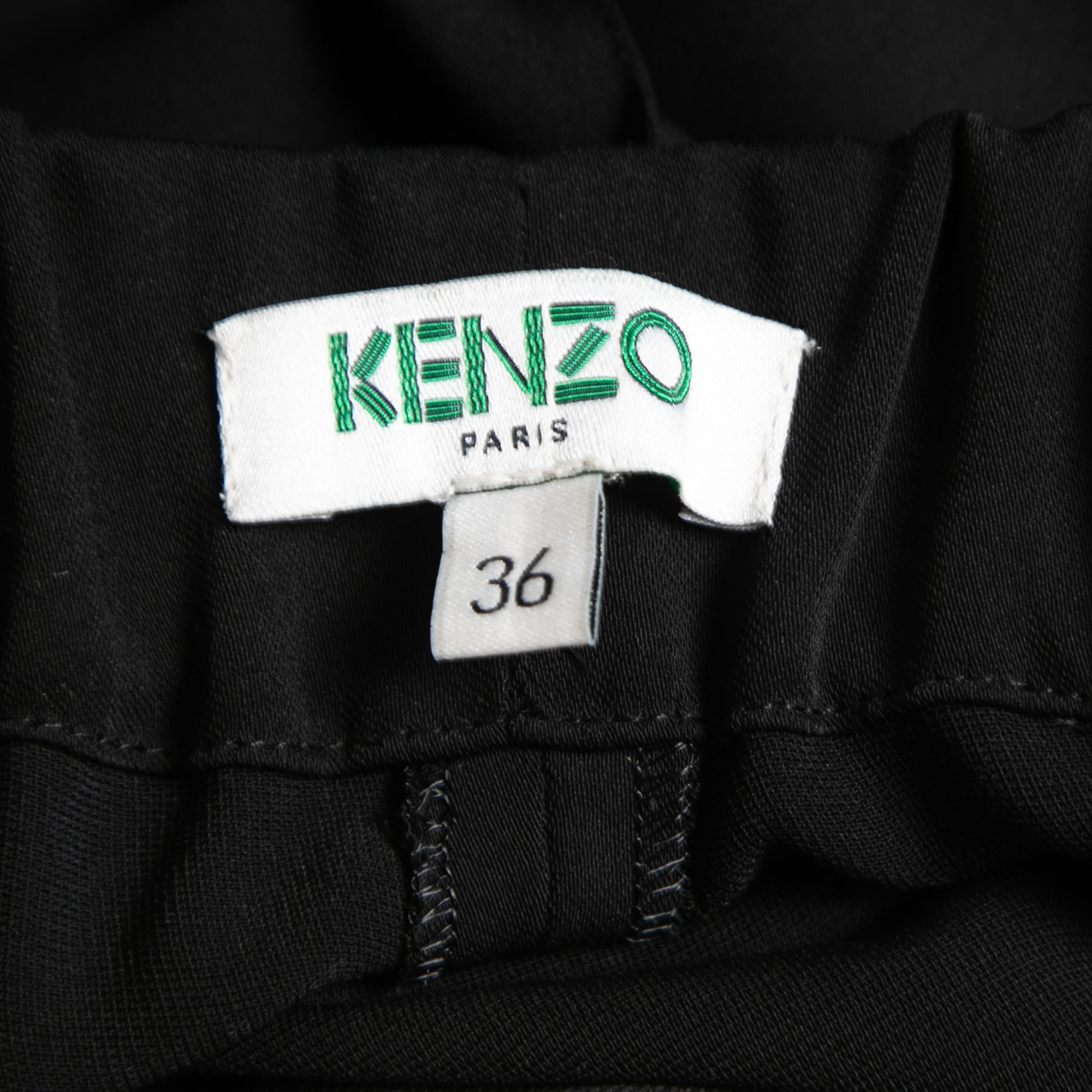Kenzo Black Crepe Tailored Trousers S