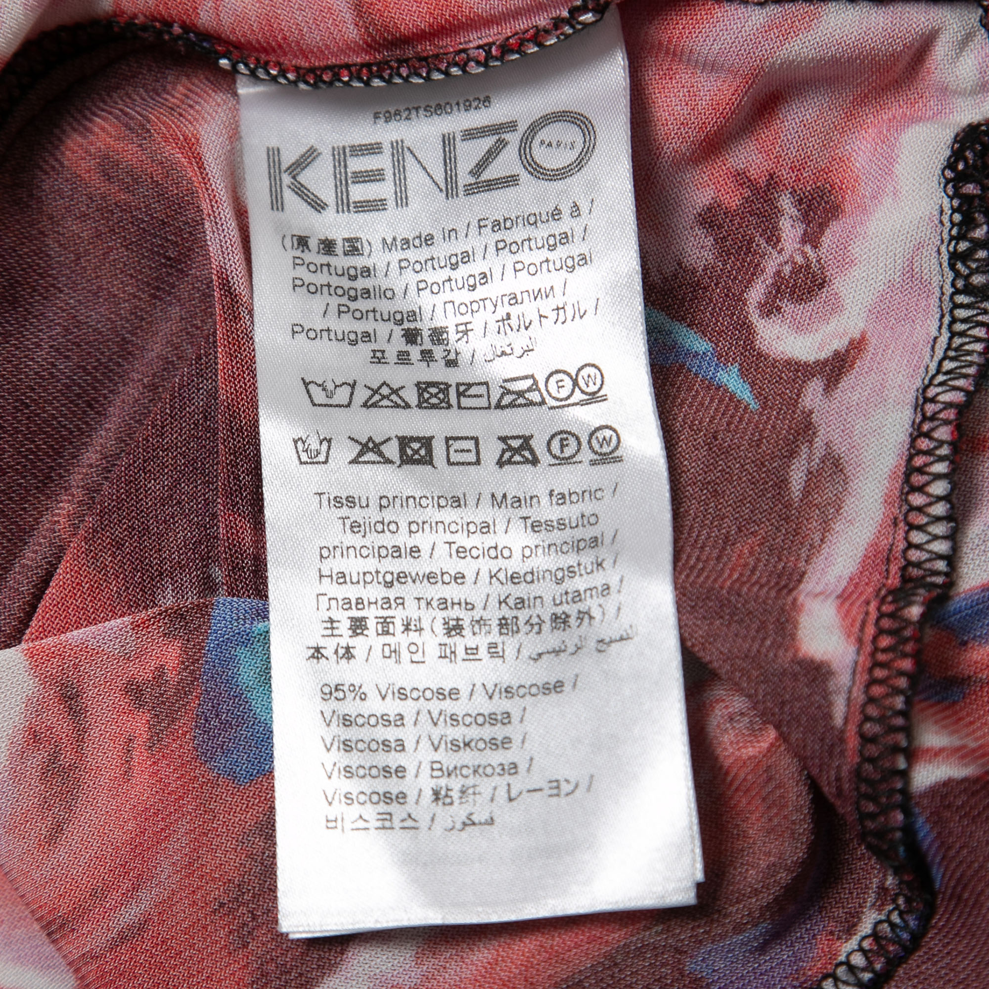 Kenzo Multicolor Abstract Printed Jersey Drawstring Top XS