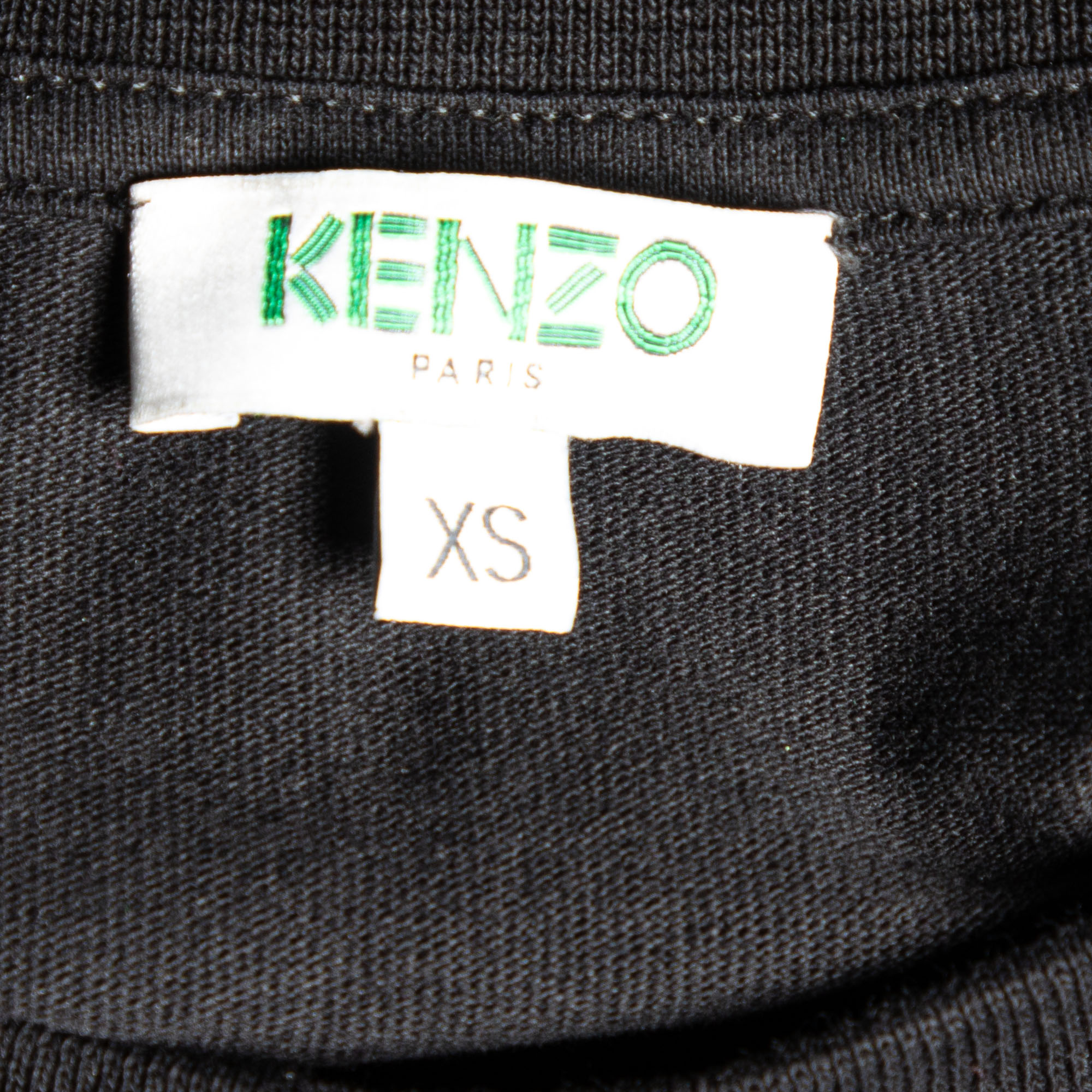 Kenzo Black Logo Sleeve Detail Cotton Knit T-Shirt XS