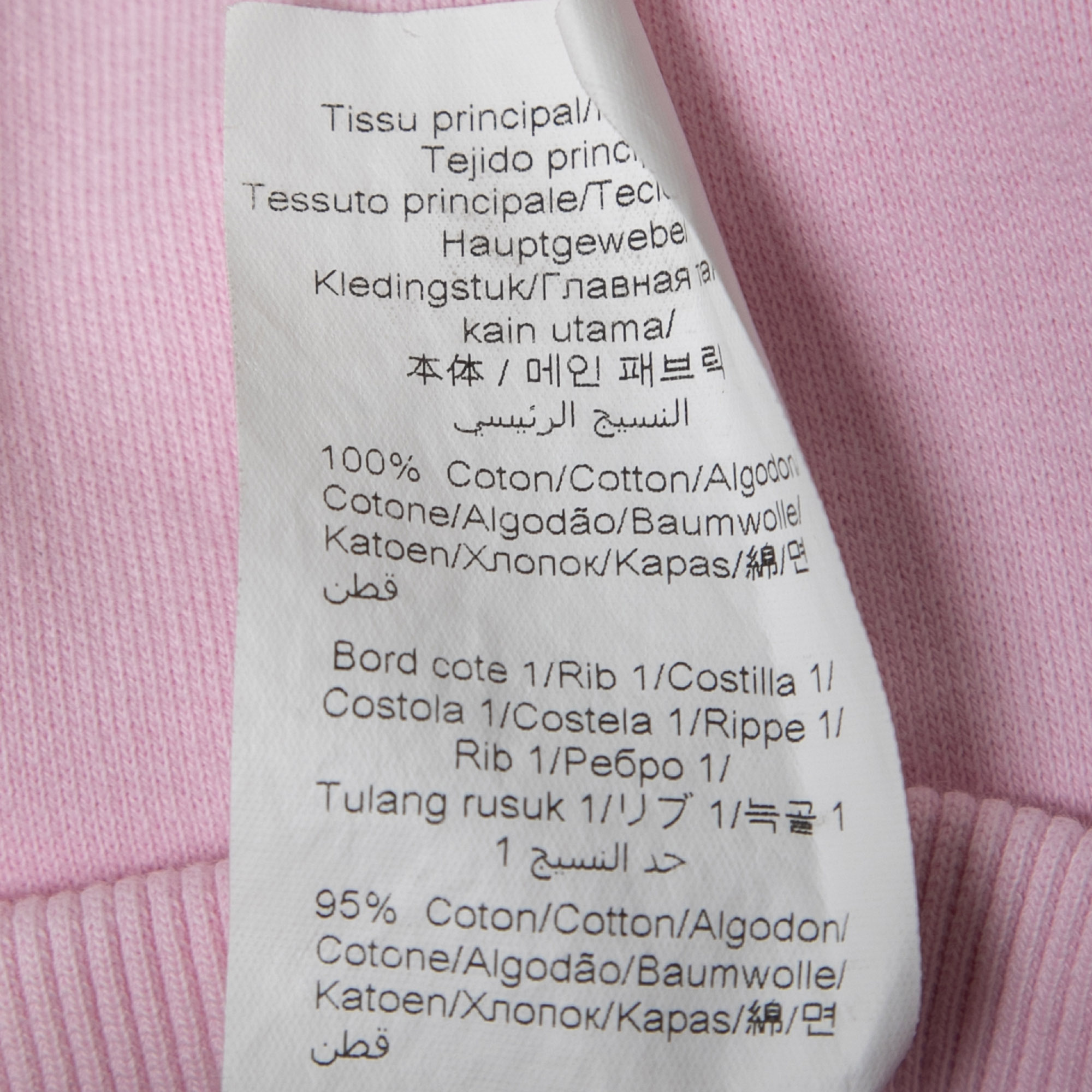 Kenzo Pink Logo Printed Cotton Knit Joggers S