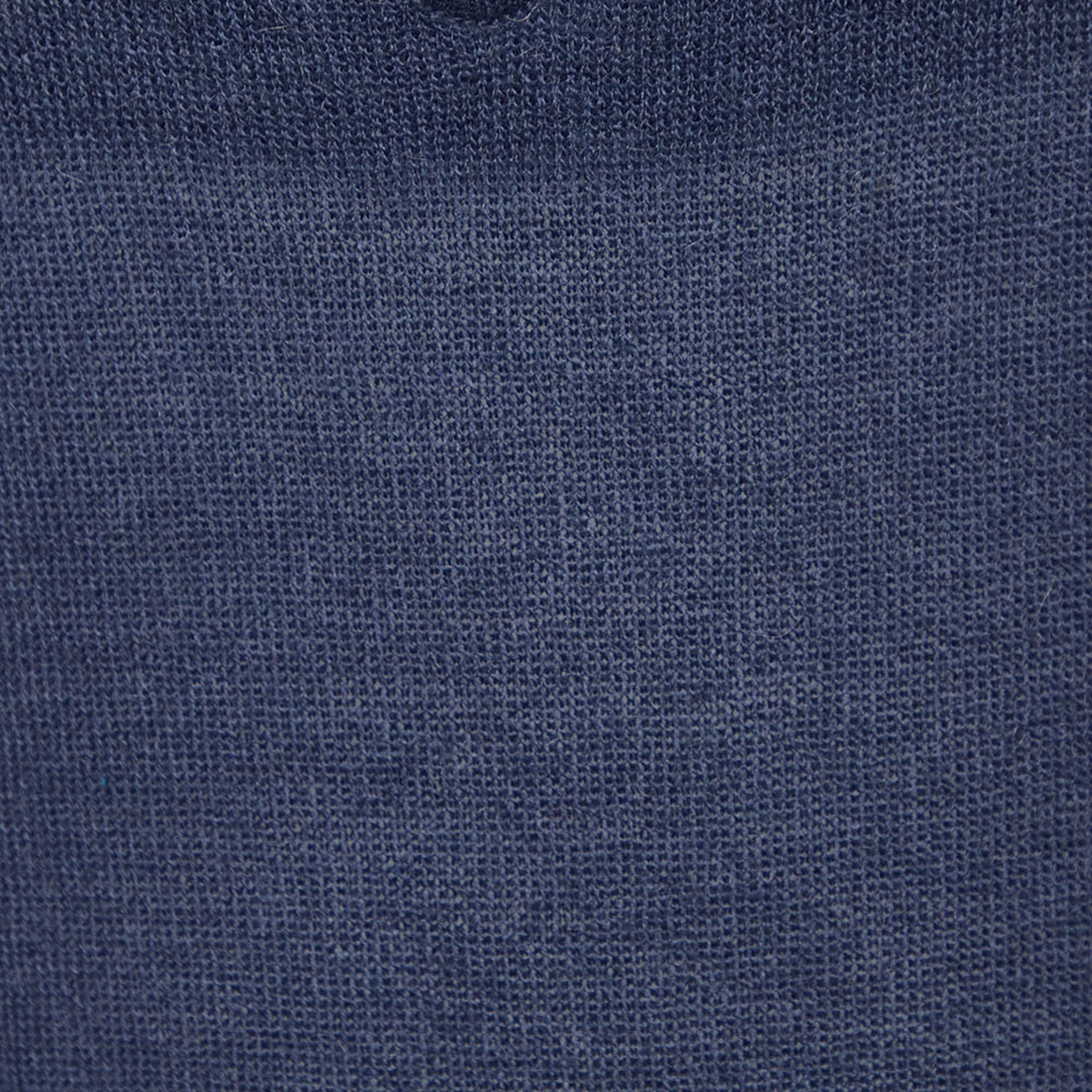 Kenzo Navy Blue Alpaca Knit & Silk Sleeve Tank Top L