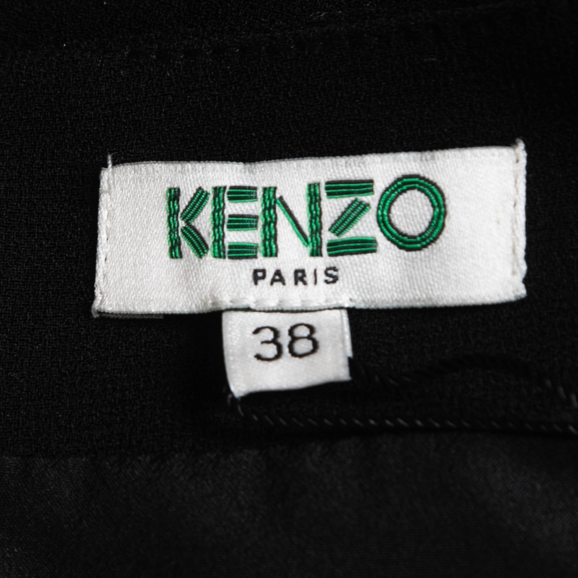 Kenzo Black All-Over Print Knit Mini Dress M