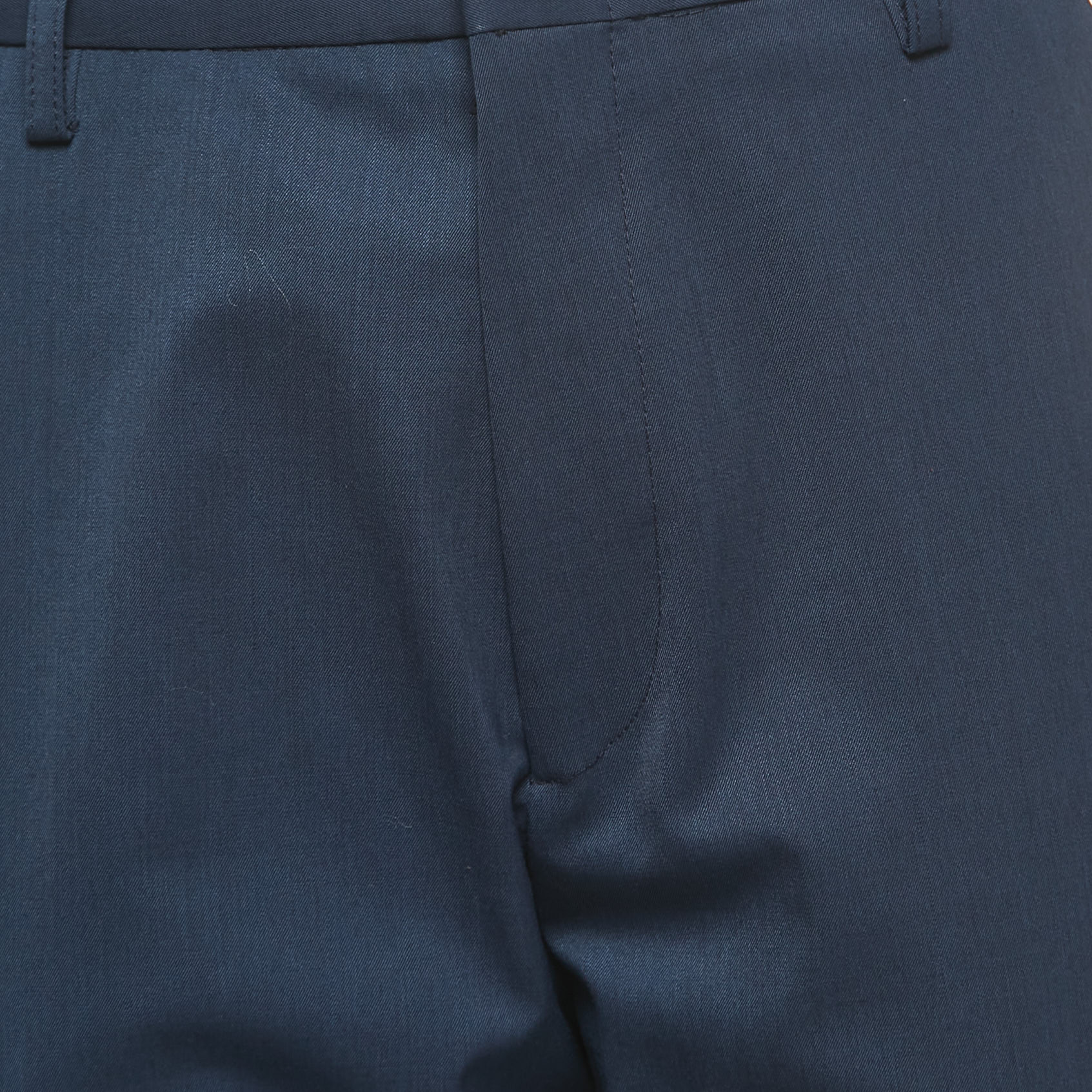 Kenzo Navy Blue Wool Blend Trousers M