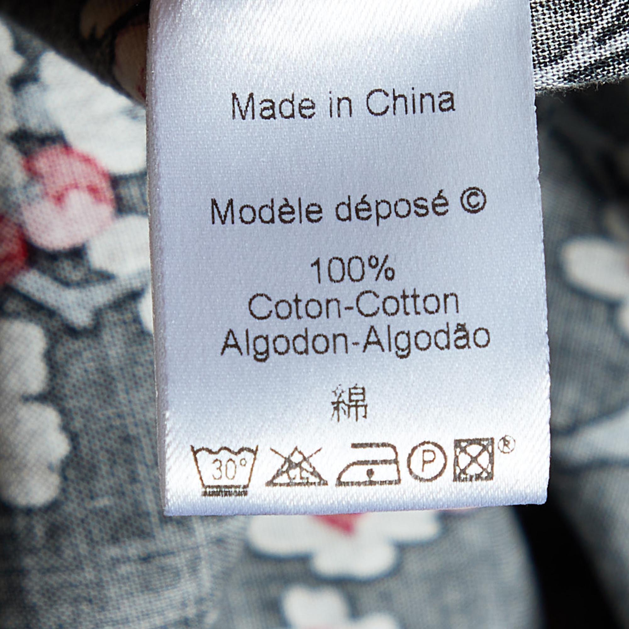 Kenzo Black Floral Printed Cotton Mini Dress M