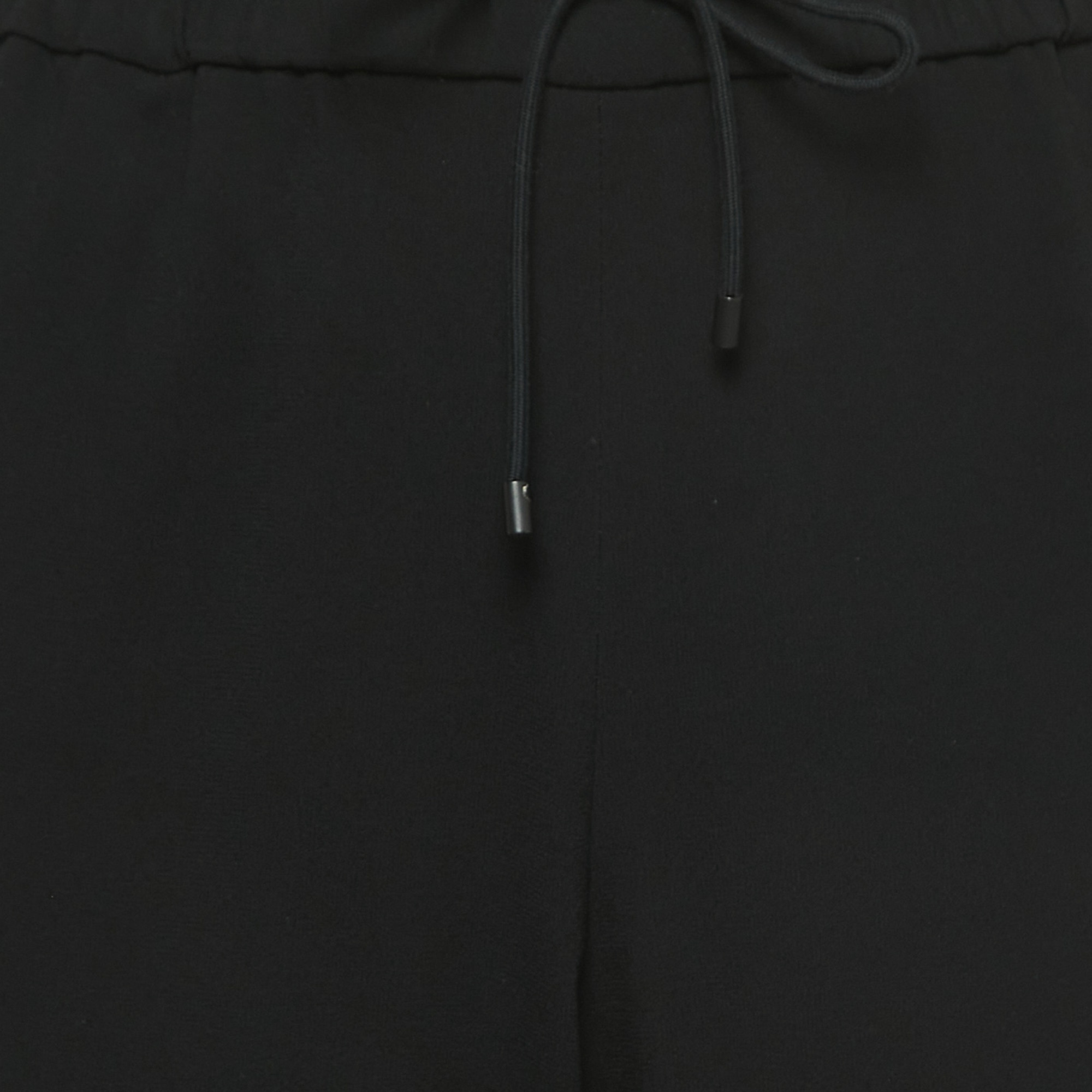 Kenzo Black Crepe Side Striped Drawstring Track Pants M