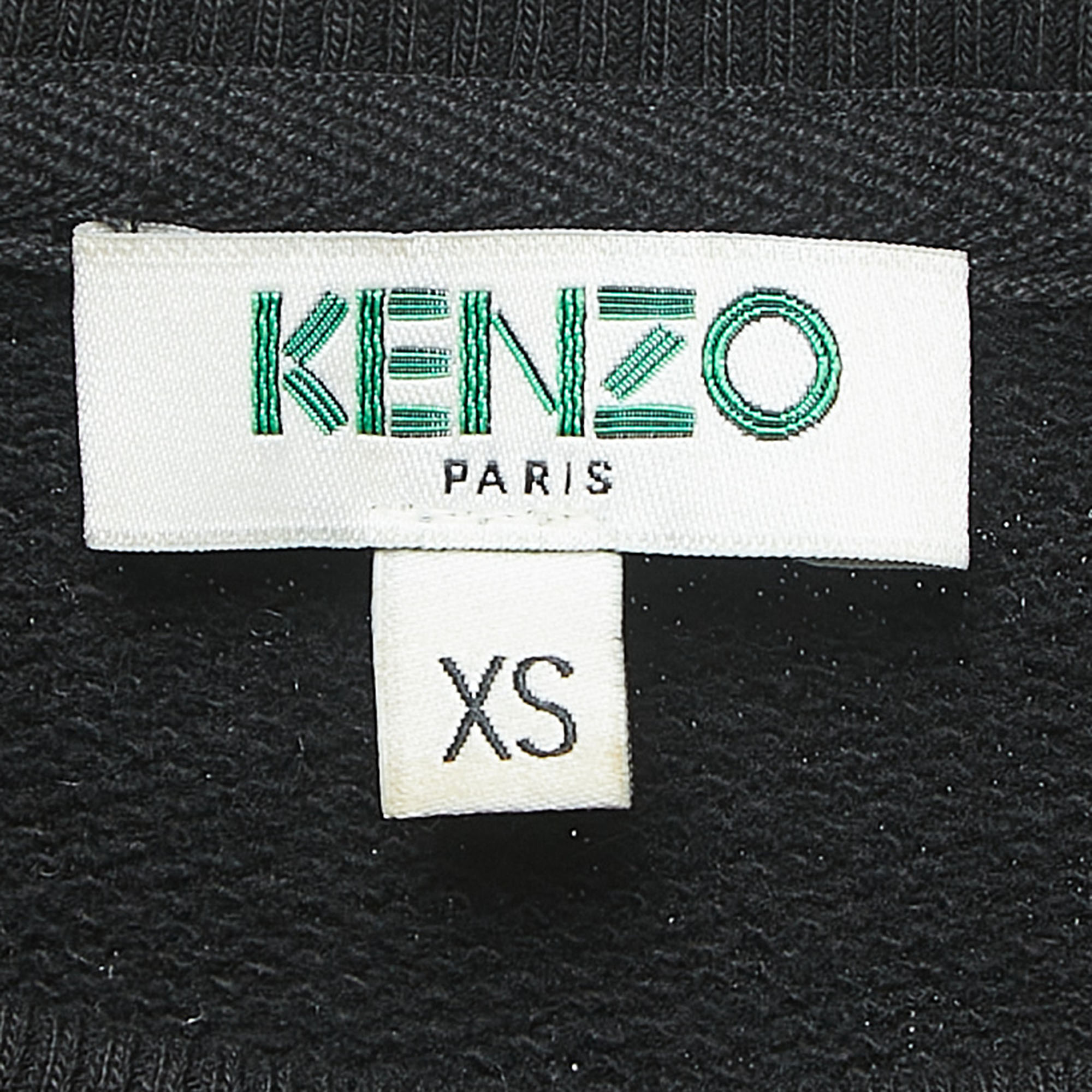 Kenzo Black Graphic Print Cotton Crew Neck Sweatshirt XS
