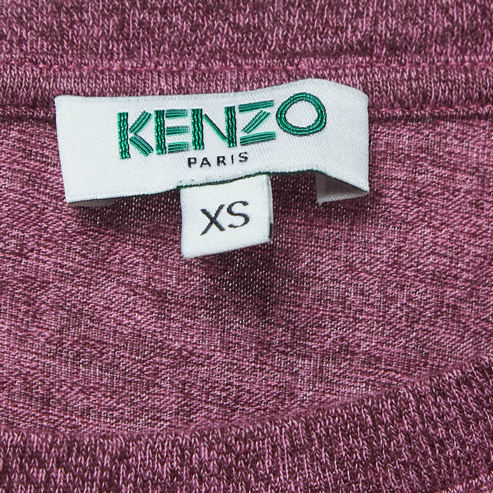 Kenzo Purple Logo Tiger Print Cotton Short Sleeve T-Shirt XS