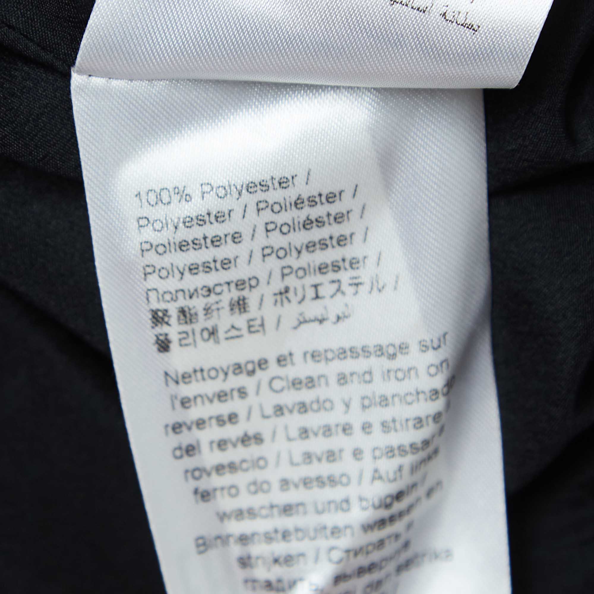 Kenzo Black Printed Crepe Wrap Effect Midi Skirt M