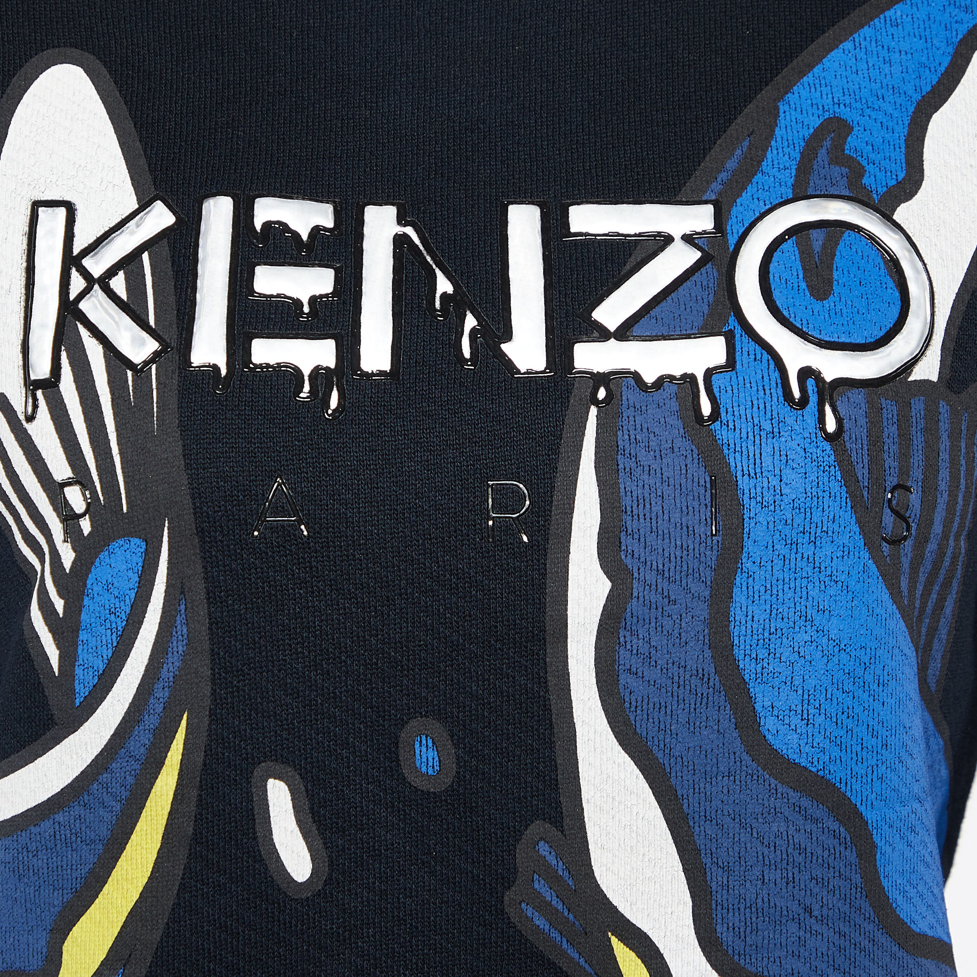 Kenzo Black Koi Fish Print Cotton Crew Neck Sweatshirt M