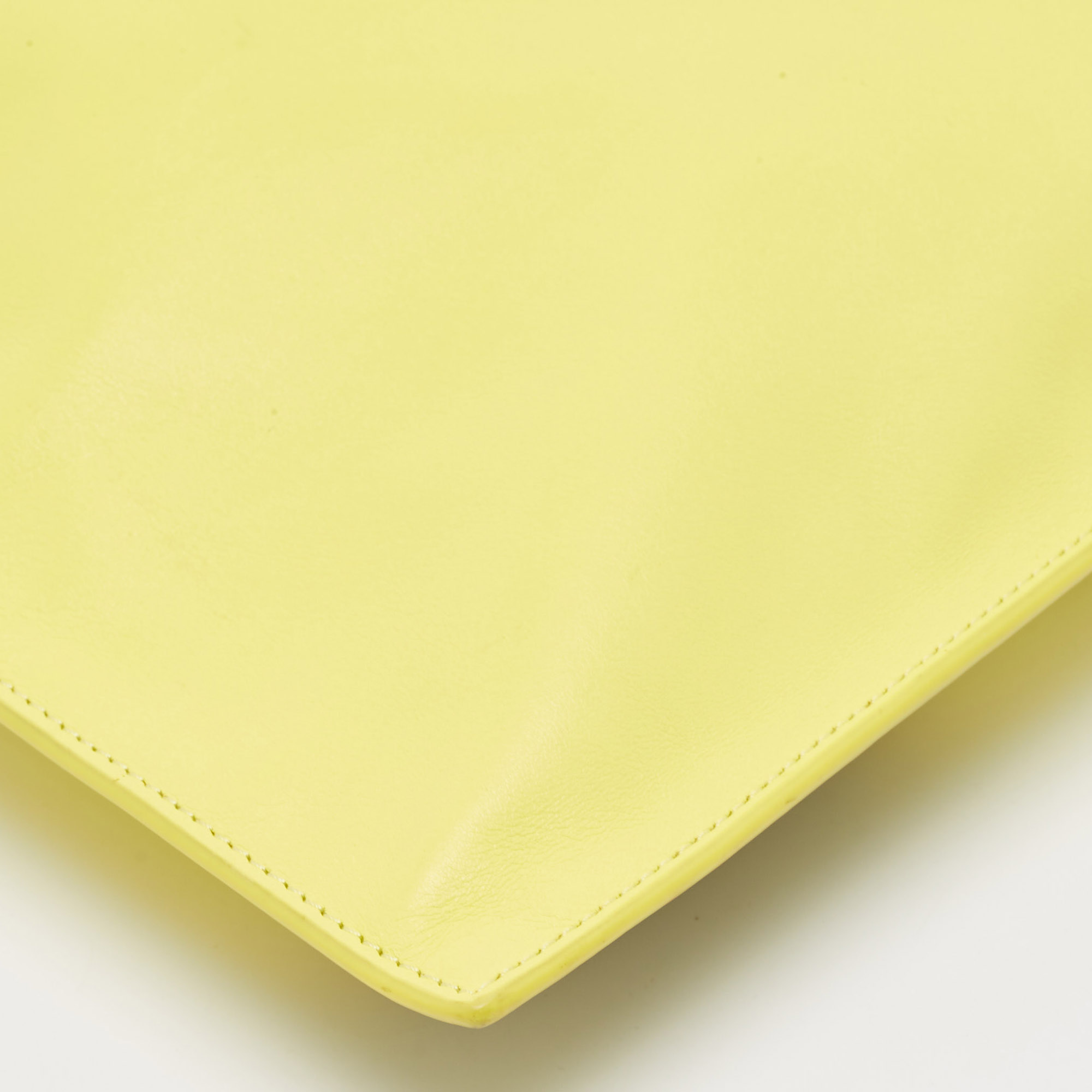 Kenzo Yellow Leather Oversized Forever No? Clutch