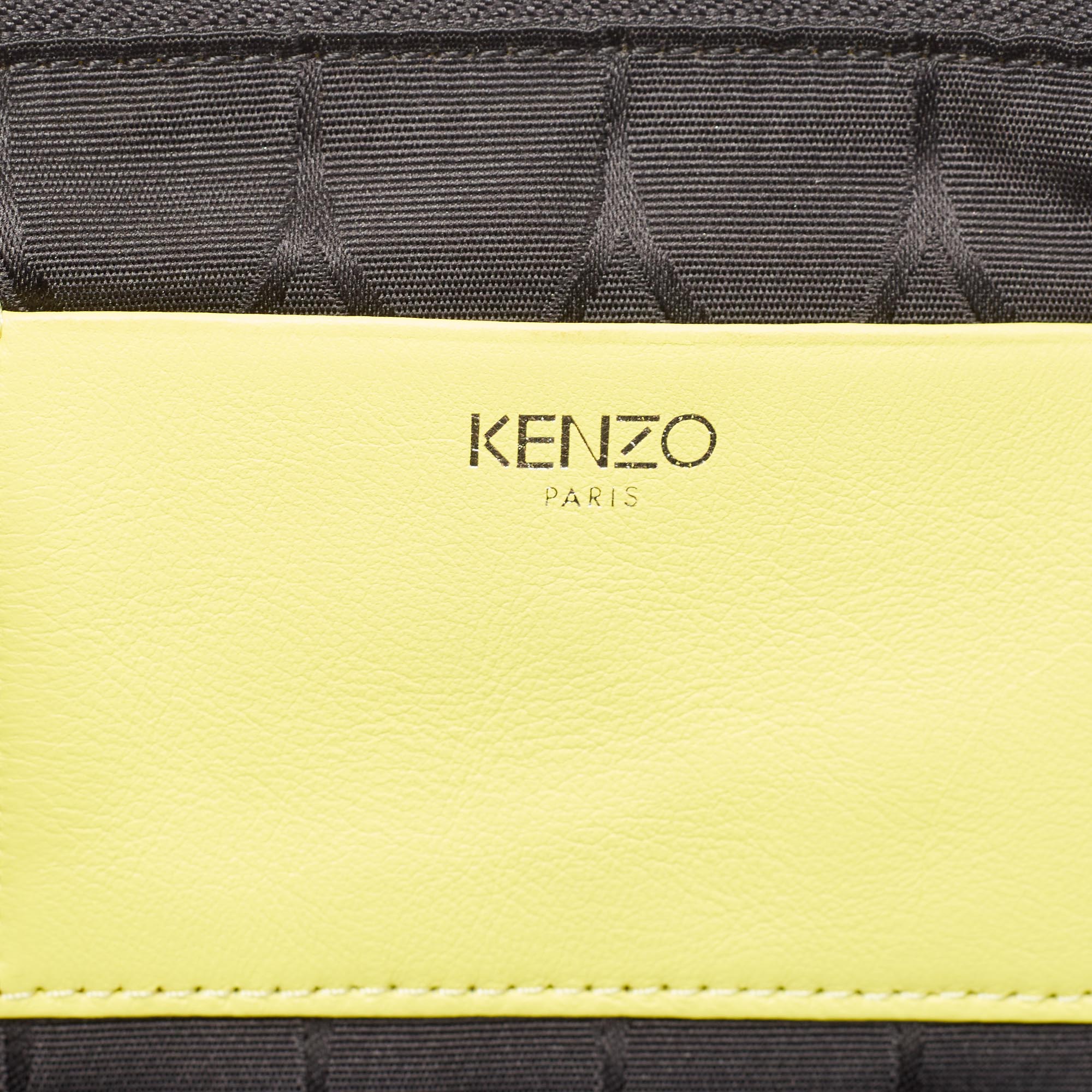 Kenzo Yellow Leather Oversized Forever No? Clutch