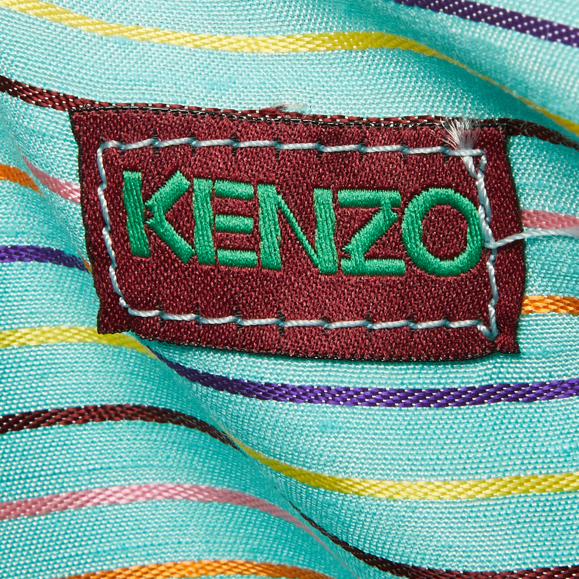 Kenzo Multicolor Floral Print Canvas Open Tote