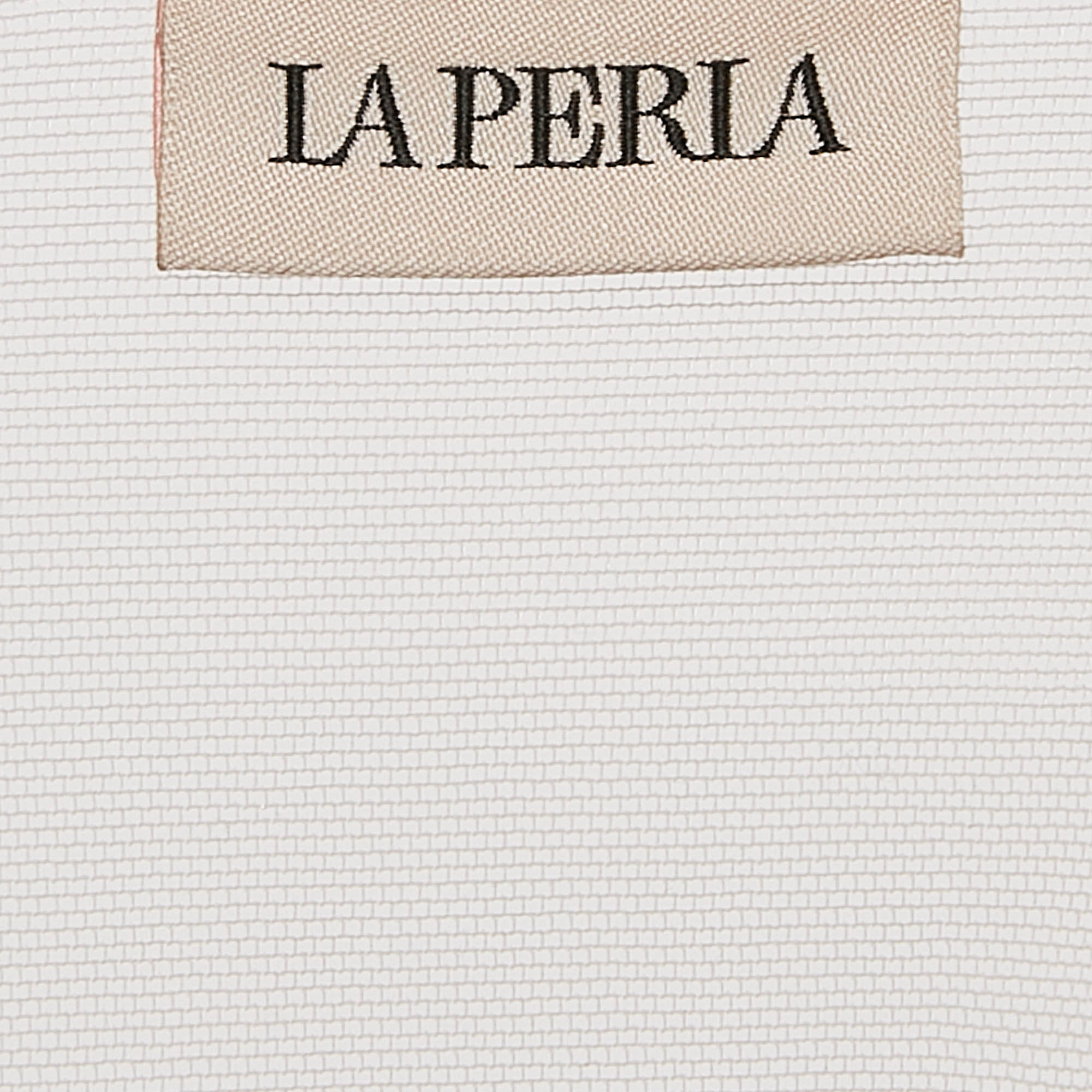 La Perla Light Pink Logo Embroidered Tulle Sheer Top M