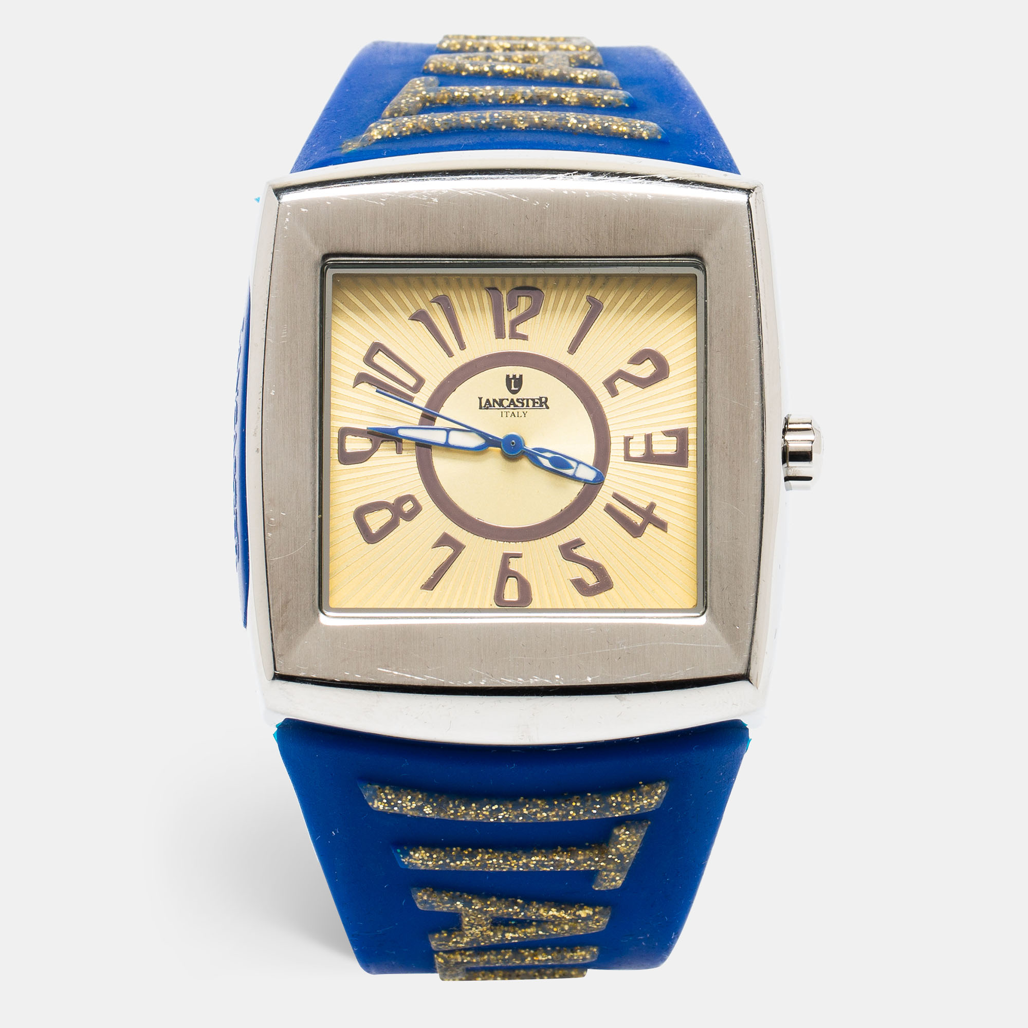 Lancaster yellow stainless steel silicone n&deg;0334 men's wristwatch 46 mm