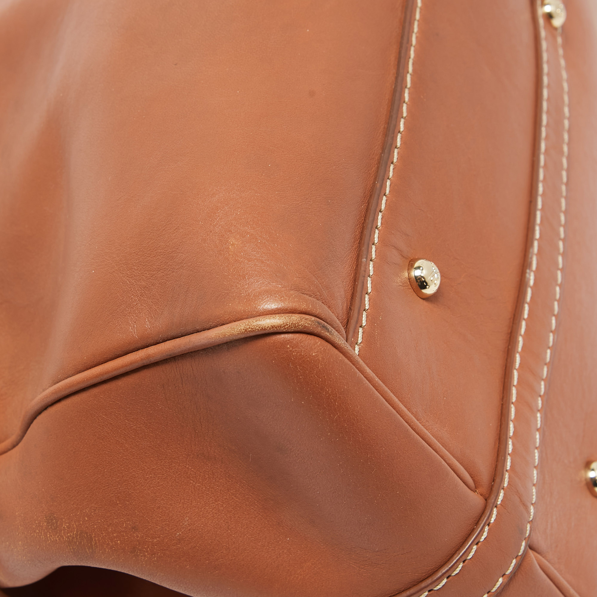 Lancel Brown Leather L'Angèle Top Handle Bag