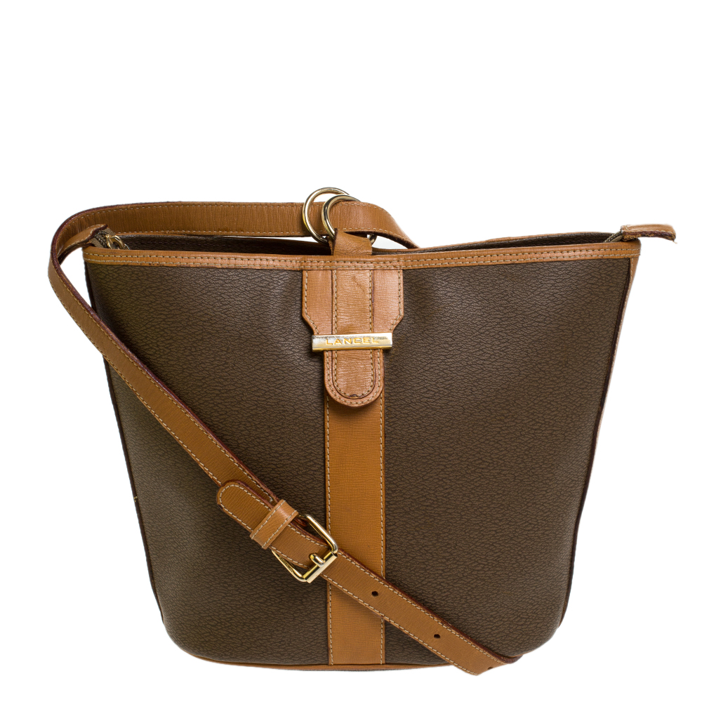 Image of Lancel Brown Leather Bucket Bag