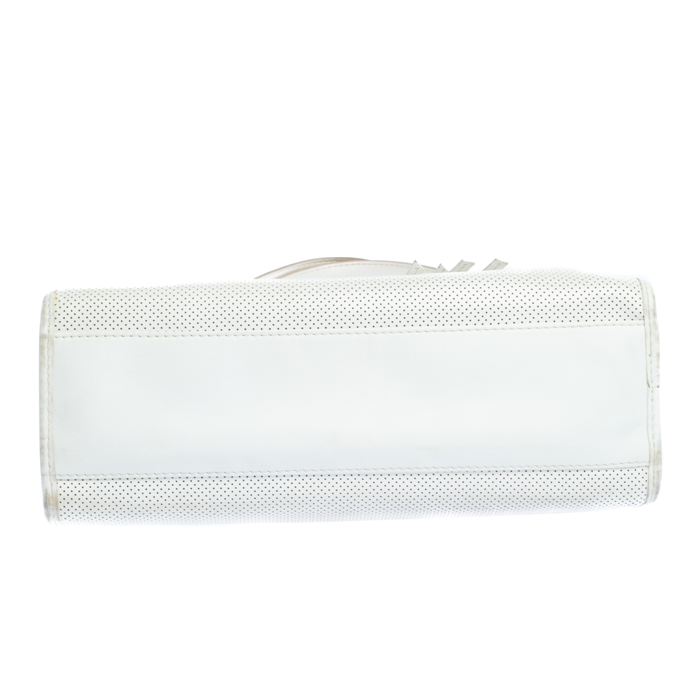 Lancel White Leather Shoulder Bag