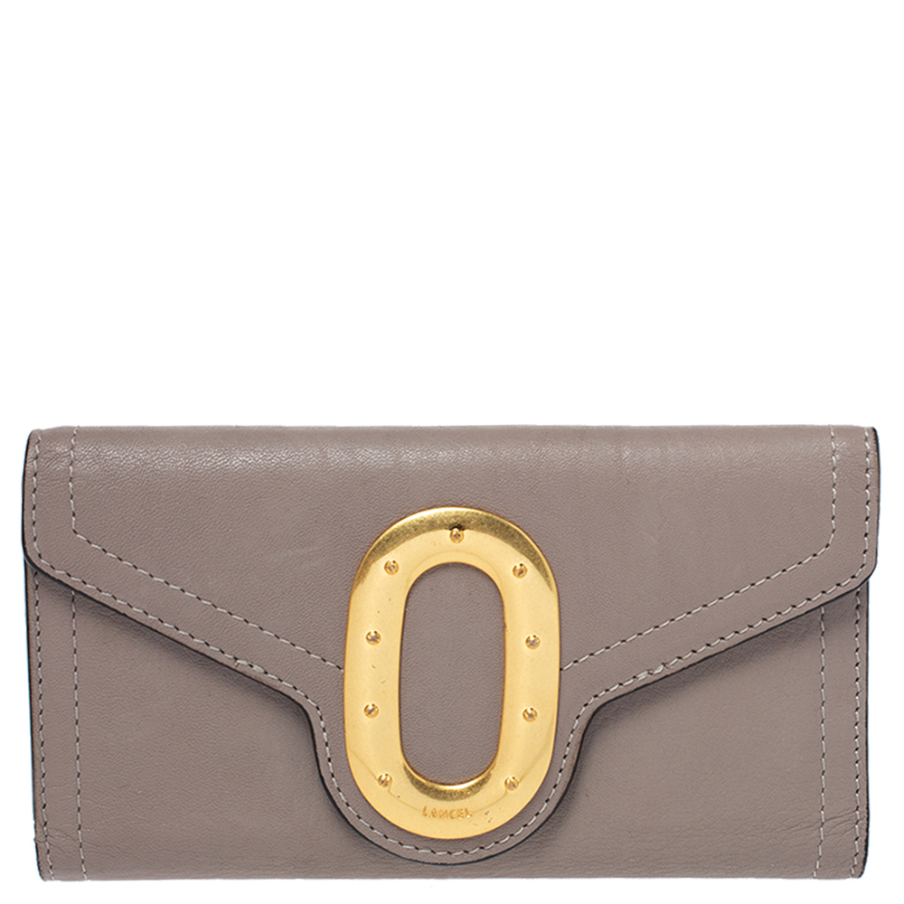 Image of Lancel Beige Leather Continental Wallet
