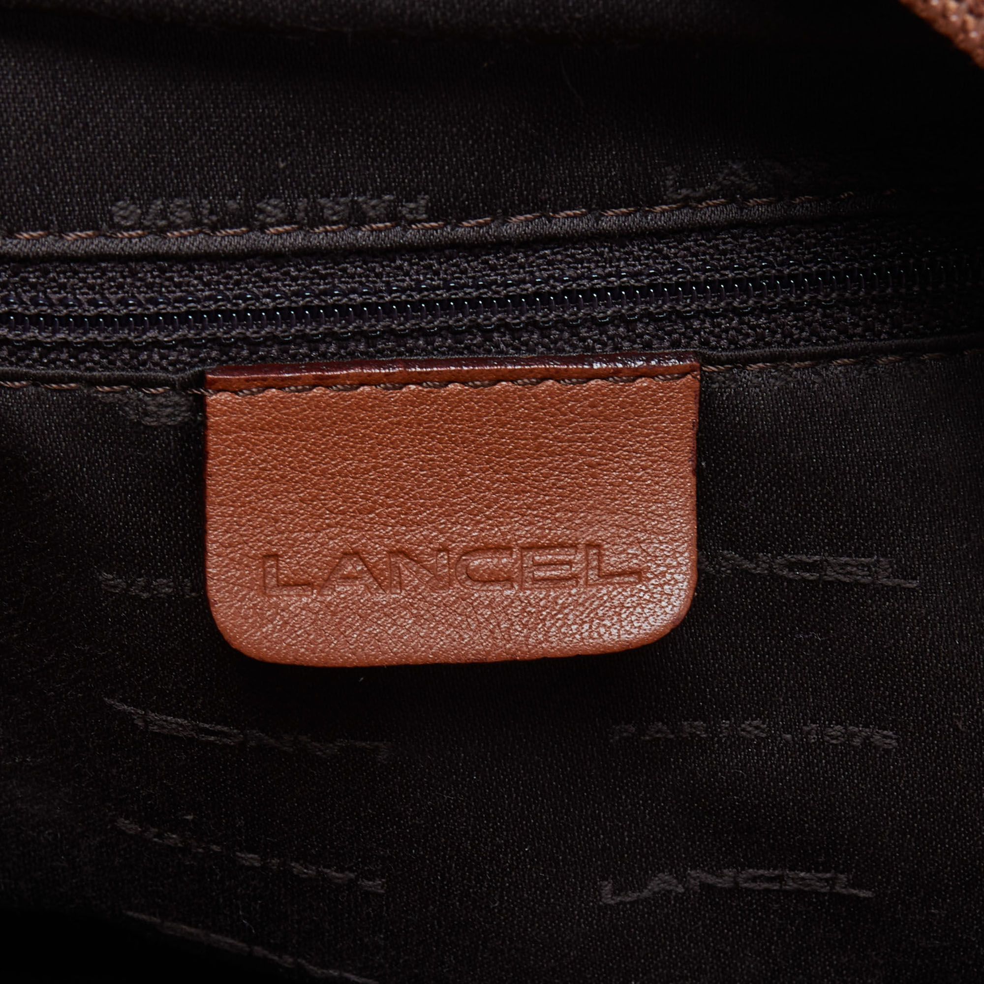 Lancel Brown Leather Zip Tote
