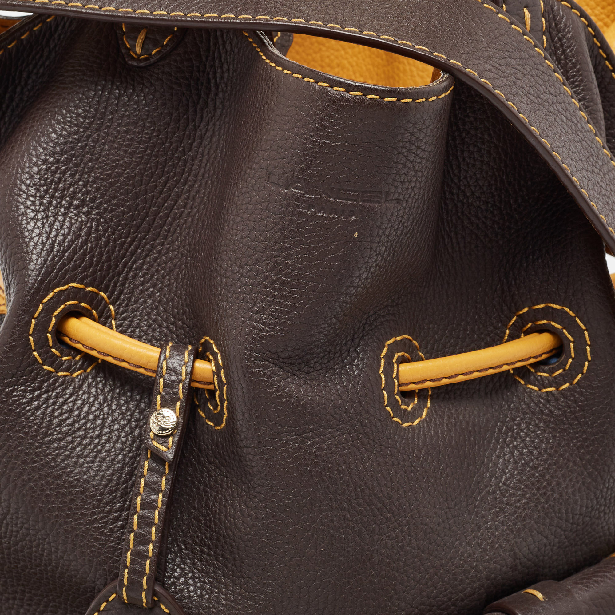 Lancel Brown Leather Premiere Flirt Bucket Bag