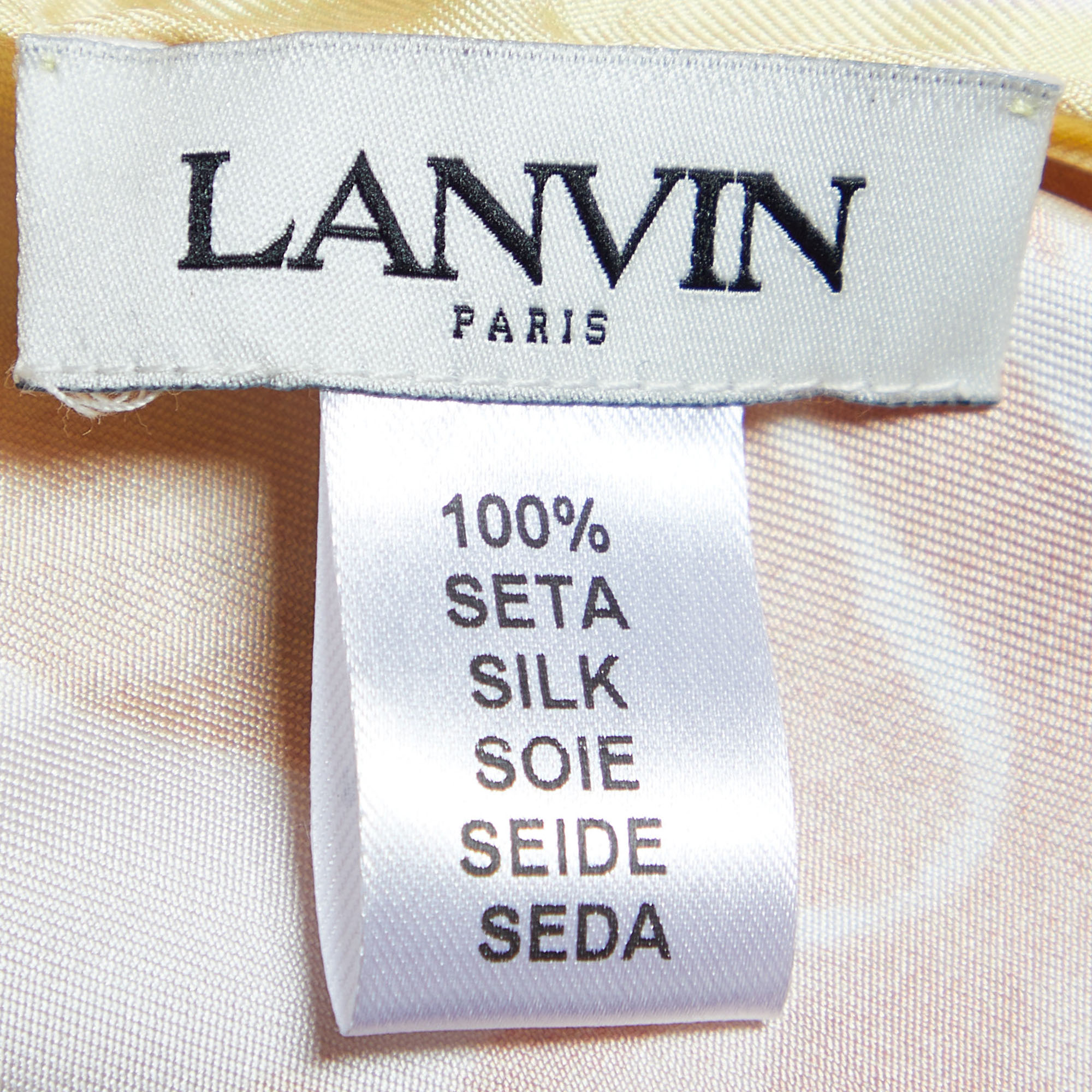 Lanvin Light Pink Apple Bag Printed Silk Square Scarf