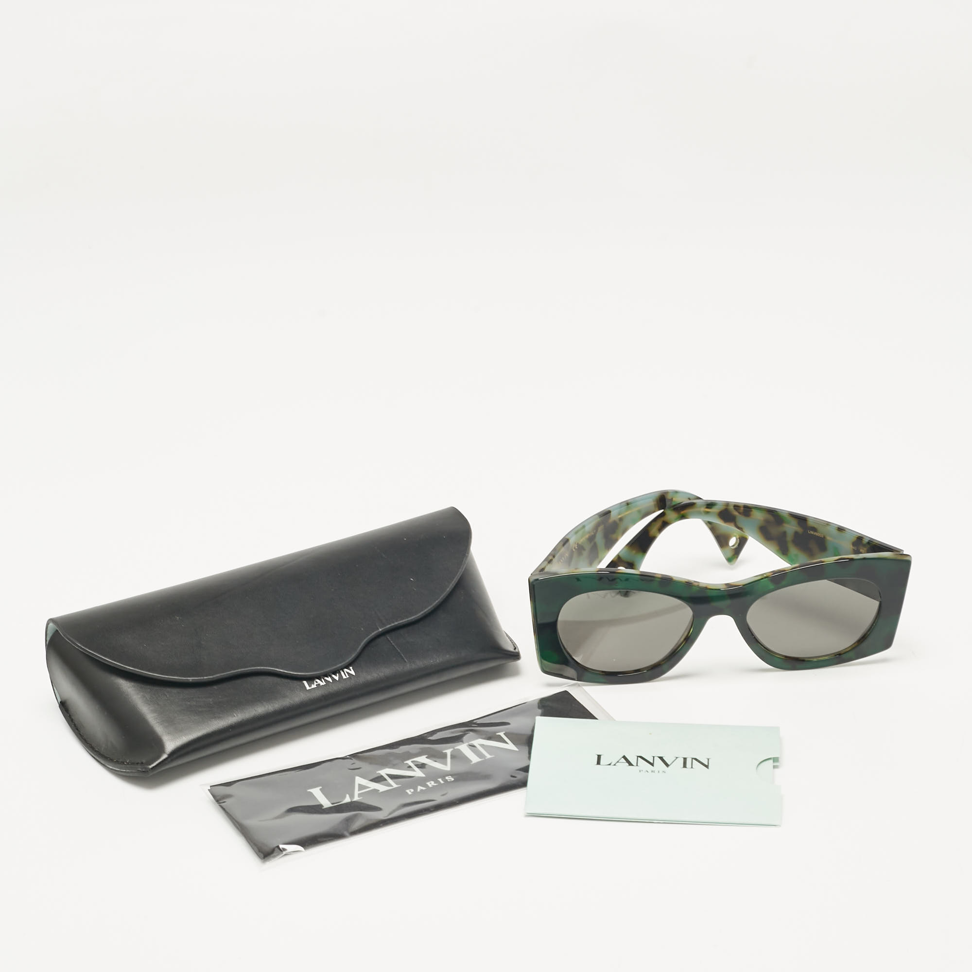 Lanvin Green/Black Tortoise LNV605S Zonnebril Cat Eye Sunglasses