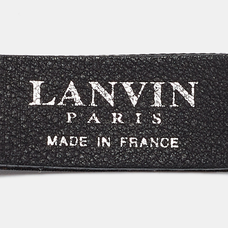 Lanvin Black Leather And Chain Crystals Embellished Waist Belt