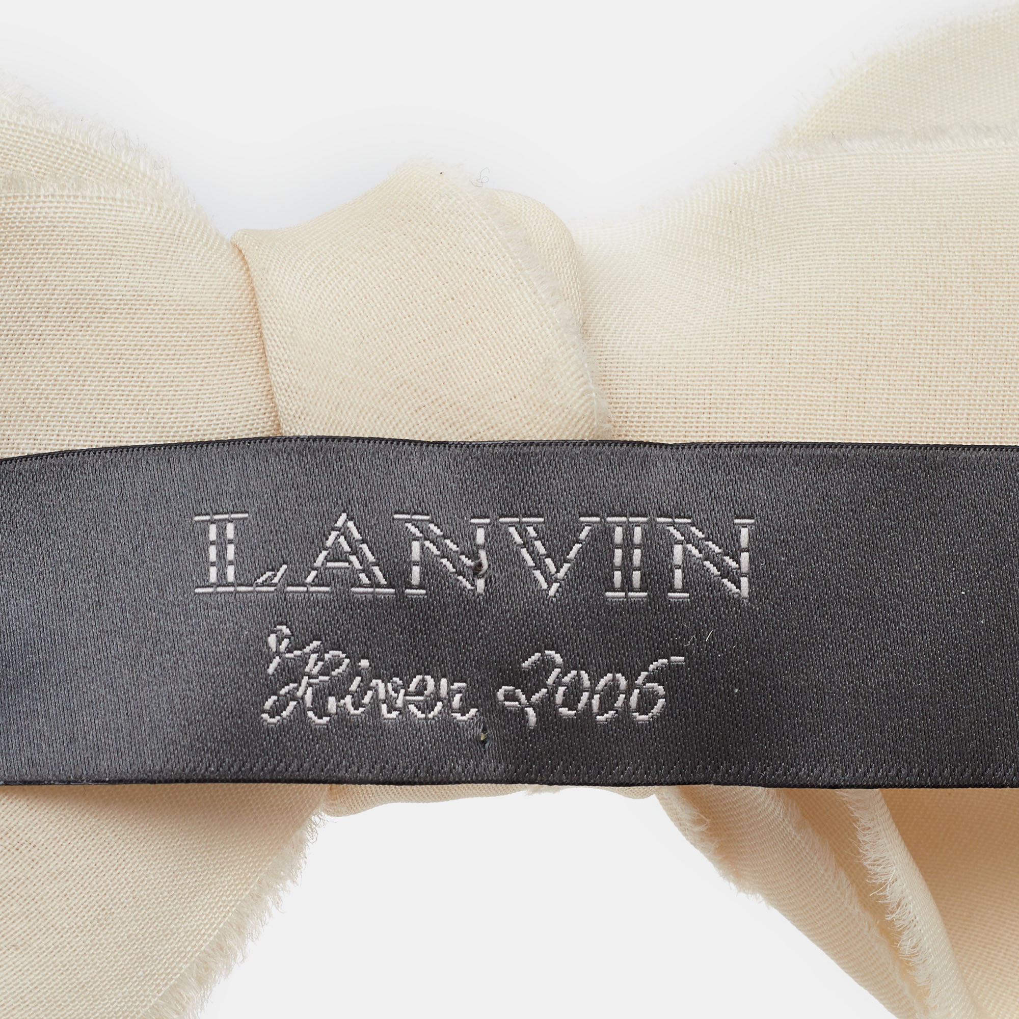 Lanvin Ivory Silk Bow Pin Brooch