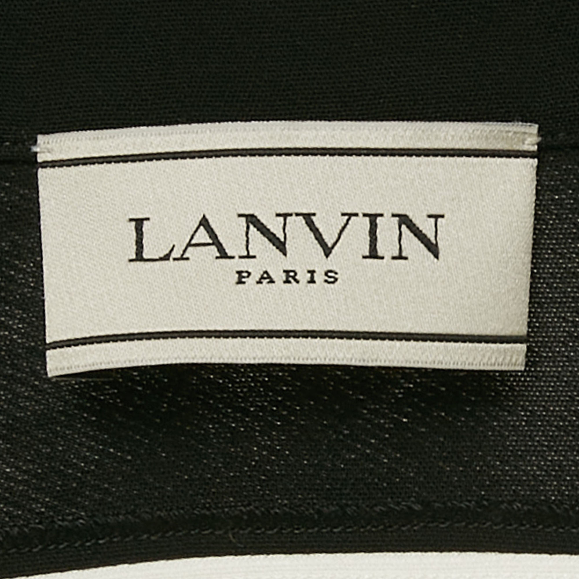 Lanvin Black/White Stripe Panelled Crepe Oversized Shirt M