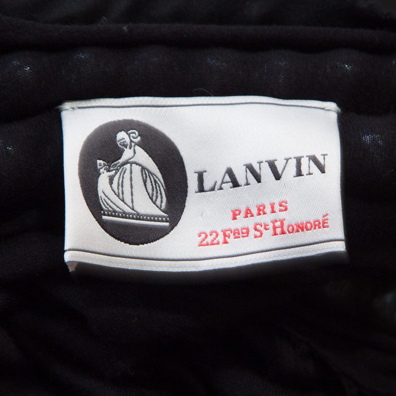 Lanvin Black Embellished Neck Raw Edge Detail Tank Top XS
