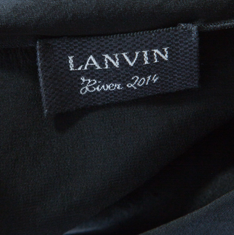 Lanvin Black Draped Sleeveless Top M