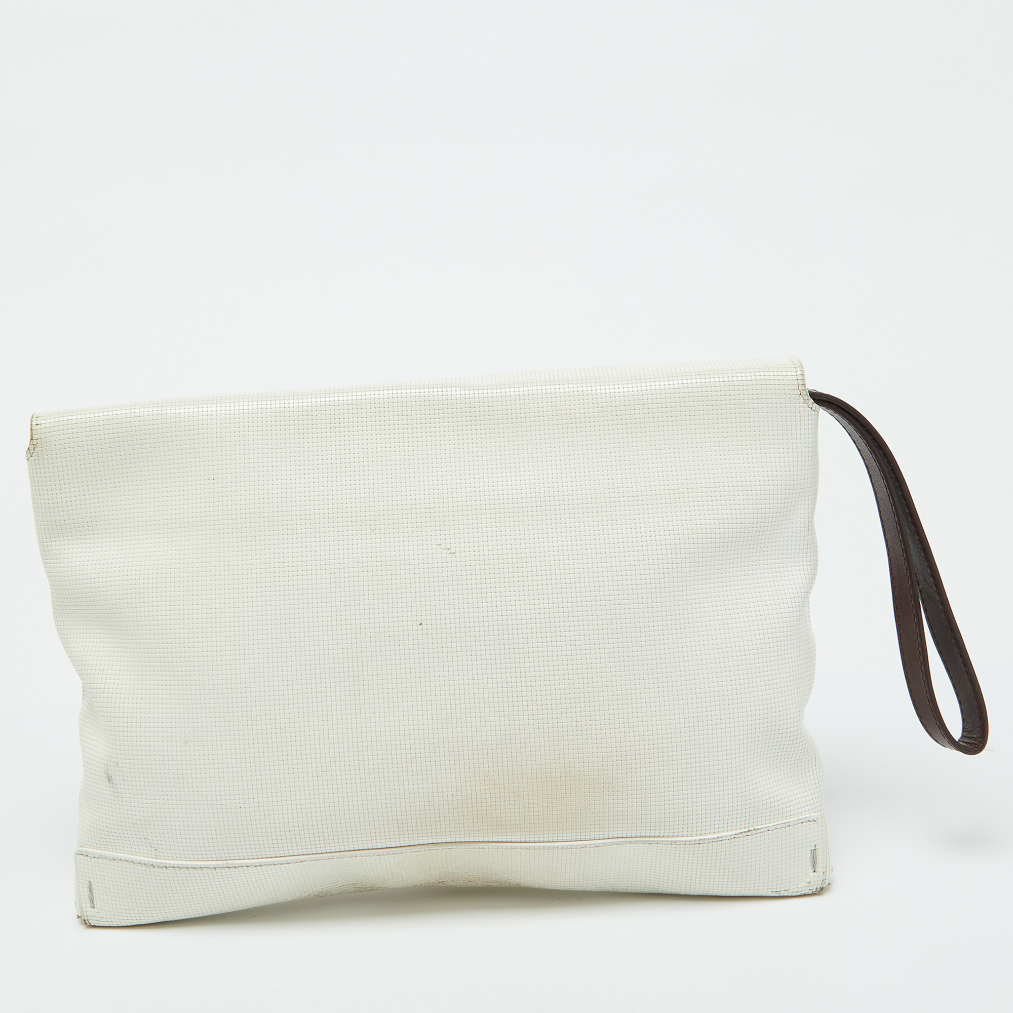 Lanvin White Leather Miss Sartorial Wristlet Clutch